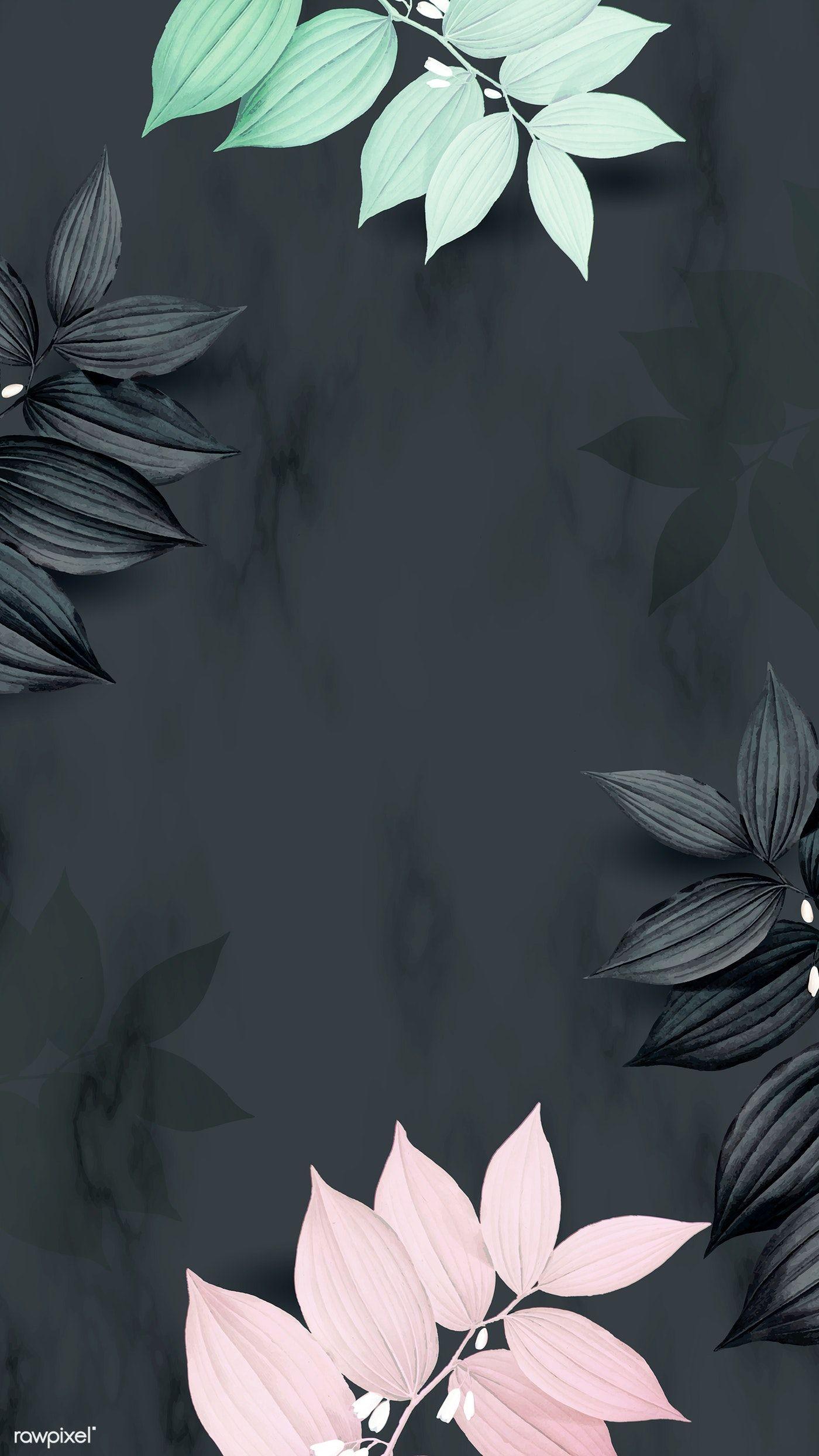 1400x2488 Black Floral Wallpaper For iPhone