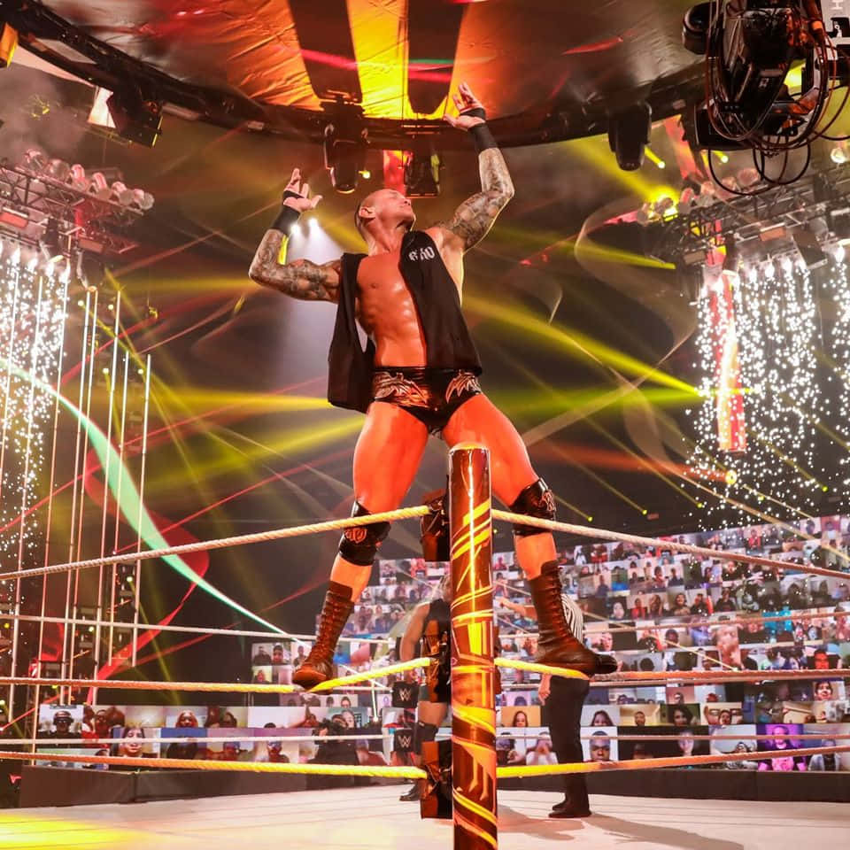 960x960 Download a wrestler is standing on a platform in a ring Wallpaper