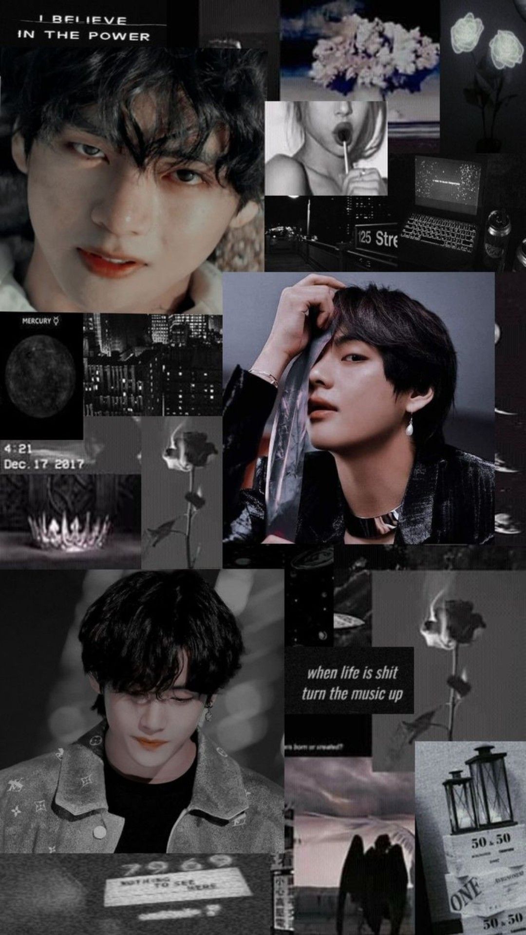 1080x1920 BTS V Collage Wallpaper