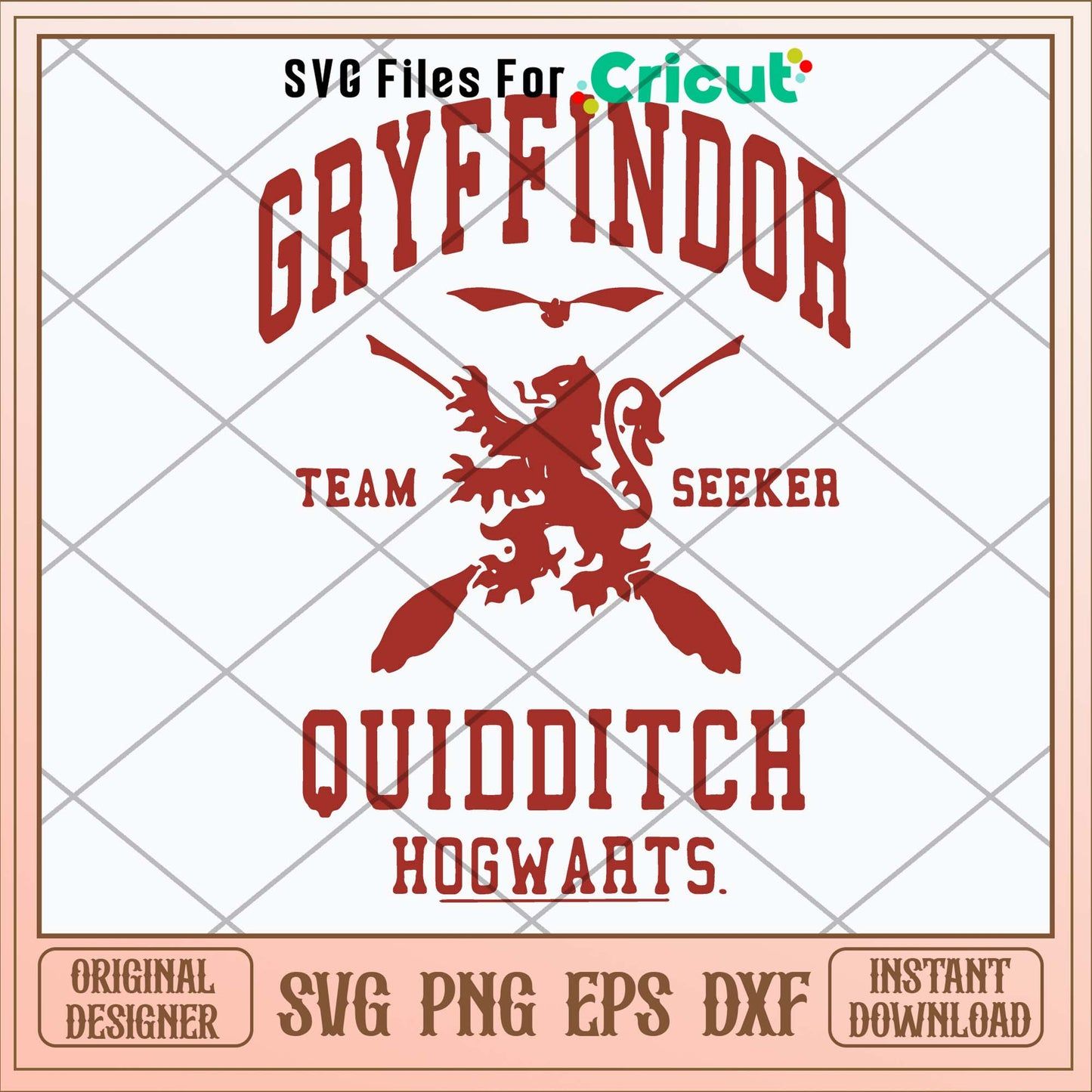 1445x1445 Gryffindor Team Seeker Quidditch Hogwarts Svg