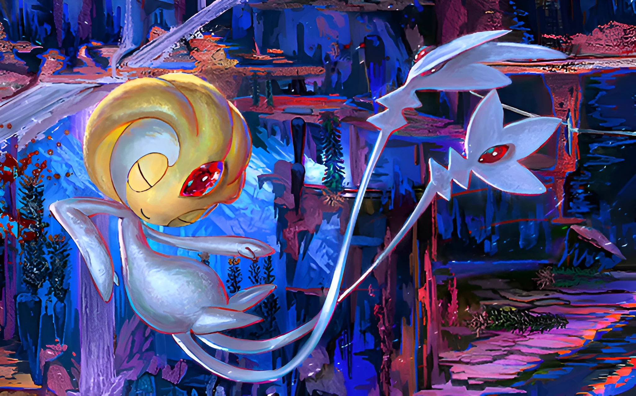 2048x1277 Pokémon TCG Pocket Art On X: Another Look At The Distortion World, Details: Official Key Artx1536. Space Time Smackdown. #PokemonTCG #Textless #Illustration #Wallpaper #iPhone #Giratina #Uxie #Mesprit #Azelf