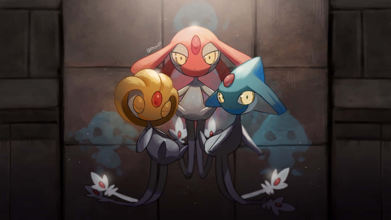 1600x900 Download Mystical Encounter, Mesprit & Uxie Wallpaper