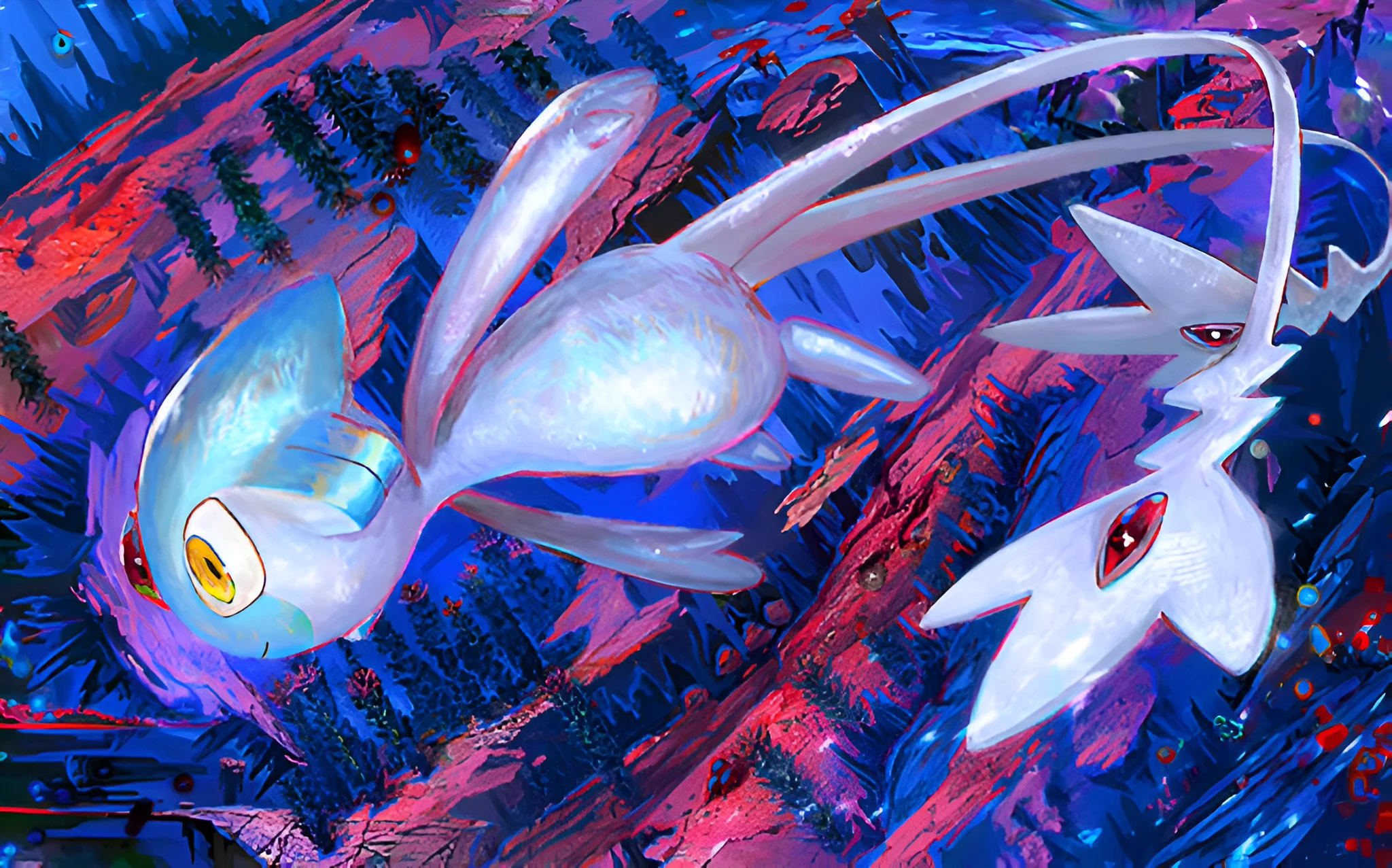 2048x1277 Pokémon TCG Pocket Art On X: Another Look At The Distortion World, Details: Official Key Artx1536. Space Time Smackdown. #PokemonTCG #Textless #Illustration #Wallpaper #iPhone #Giratina #Uxie #Mesprit #Azelf
