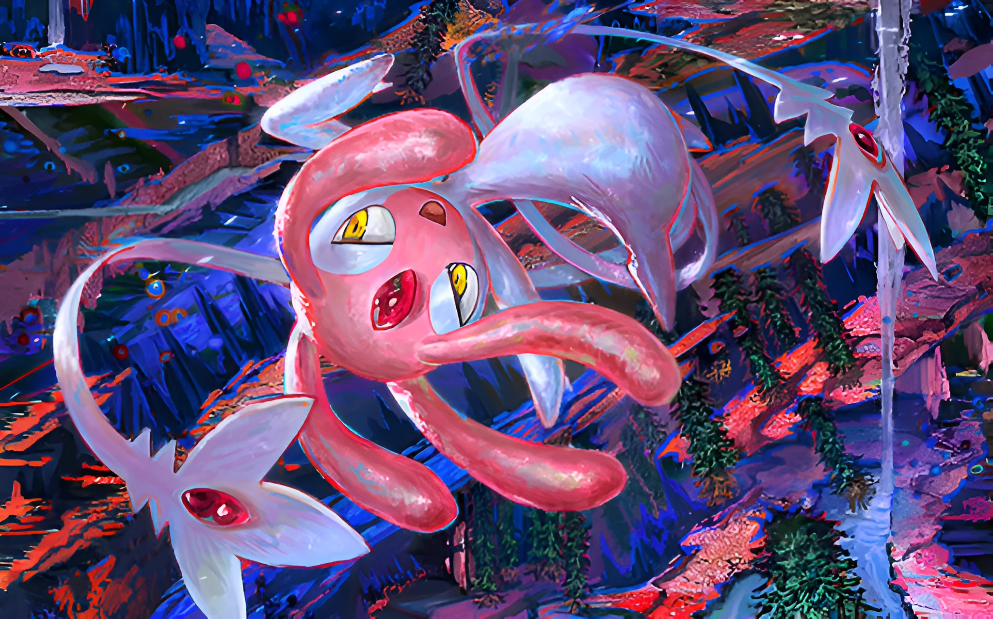 2048x1277 Pokémon TCG Pocket Art On X: Another Look At The Distortion World, Details: Official Key Artx1536. Space Time Smackdown. #PokemonTCG #Textless #Illustration #Wallpaper #iPhone #Giratina #Uxie #Mesprit #Azelf