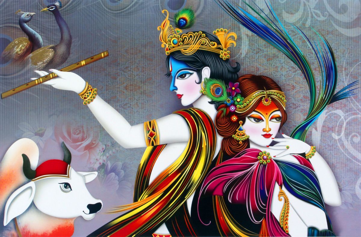1200x789 Radha Krishna Rasrang Wallpaper Mural®
