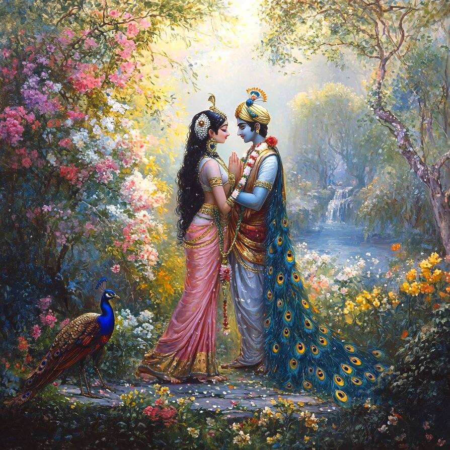 894x894 Radha Krishna Wallpaper. Peel & Stick Premium Wallpaper