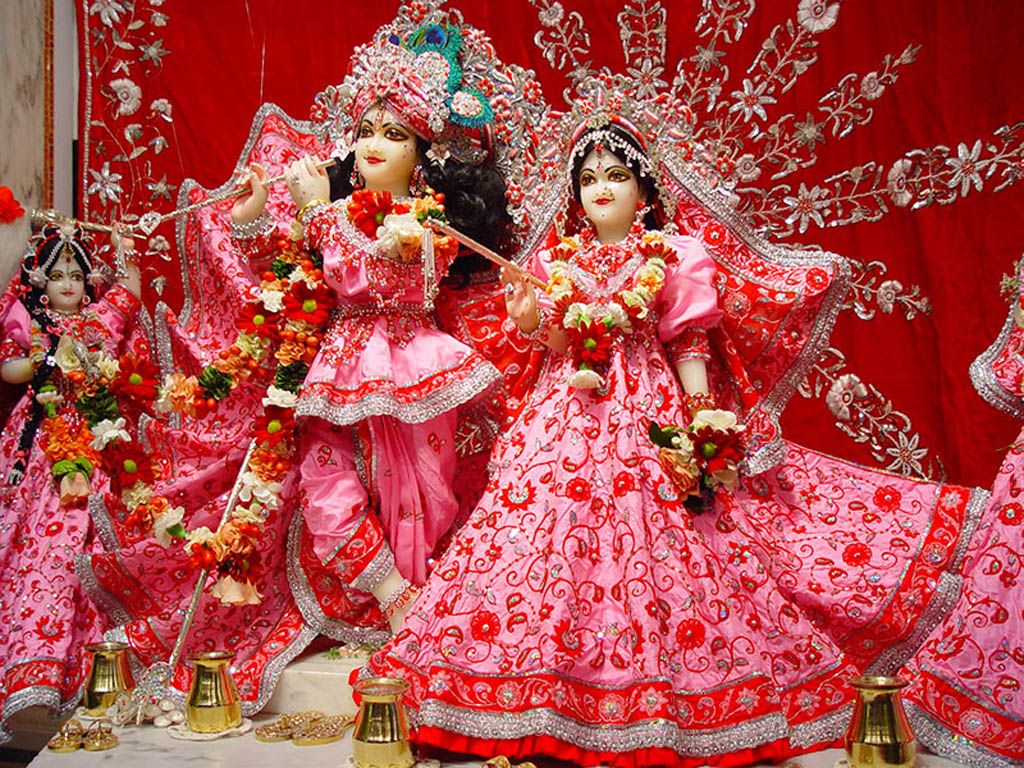 1024x768 Radha Krishna in Beautifful Pink Dress HD Wallpaper. God Wallpaper Photo