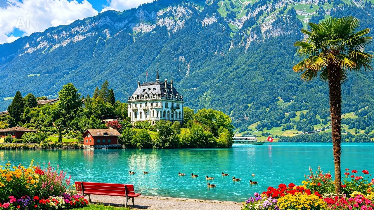 1280x720 Switzerland’s Most Beautiful Village Iseltwald In Summer