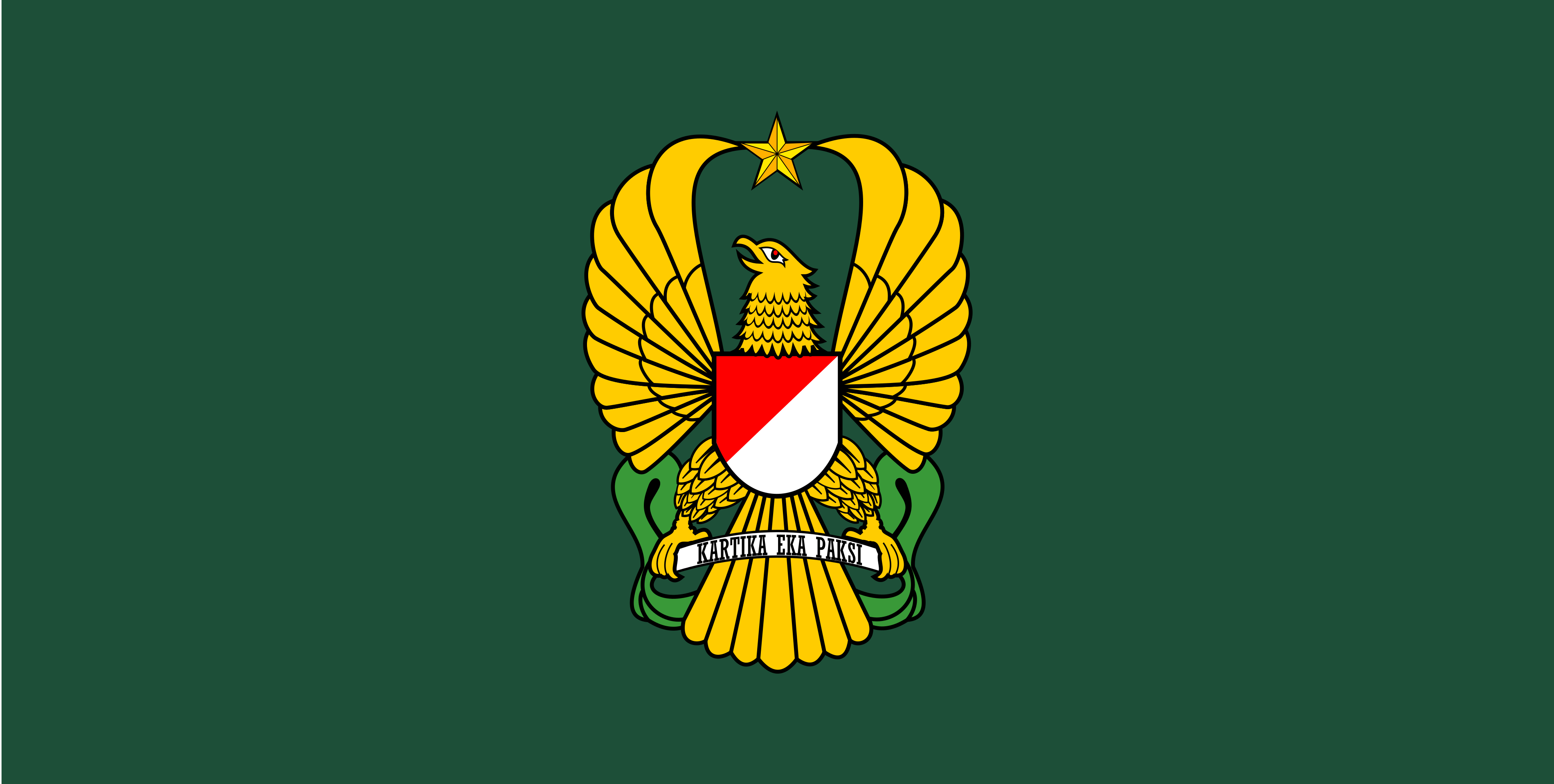 3799x1918 Flag of the Indonesian Army vector clipart image on