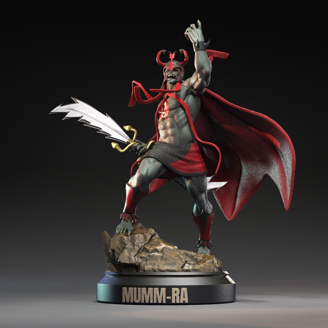 1280x1280 Mumm Ra Red and Black Thundercats STL collectibles 3D model 3D printable
