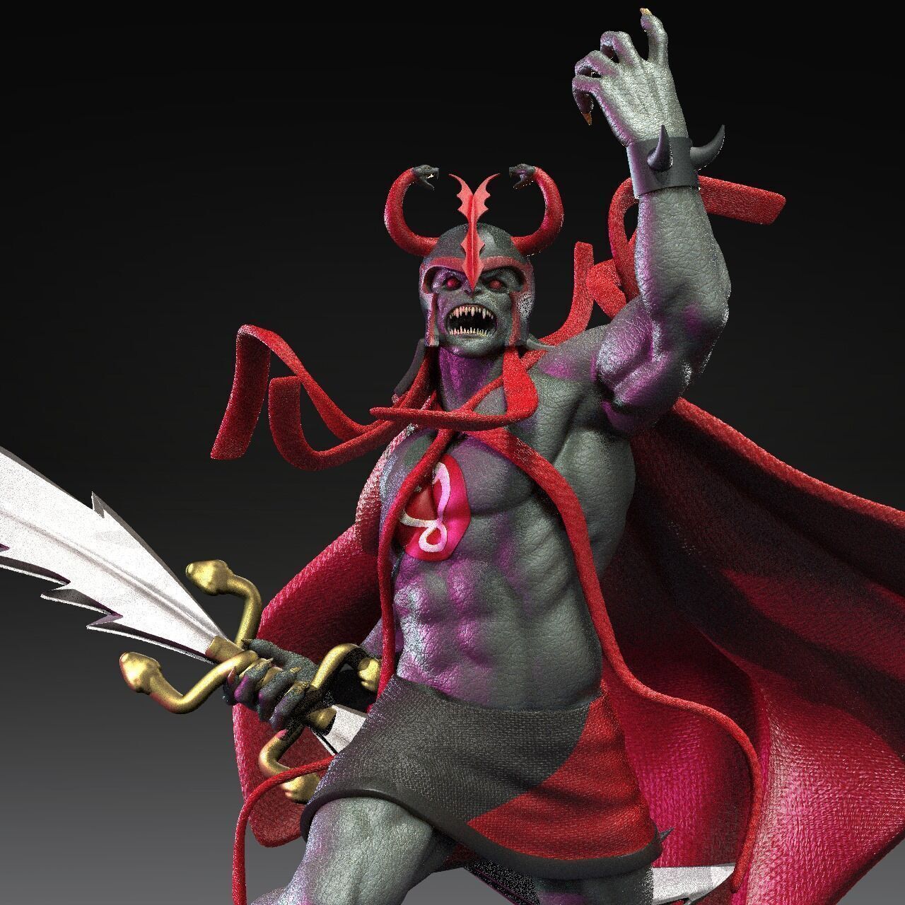 1280x1280 Mumm Ra Red and Black Thundercats STL collectibles 3D model 3D printable