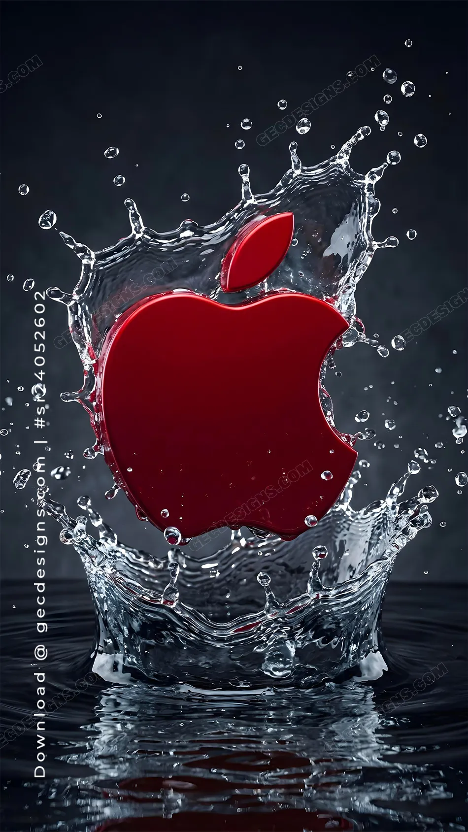 950x1689 Red Apple Logo iPhone Wallpaper With Water Splash: Free & Premium Creative Assets