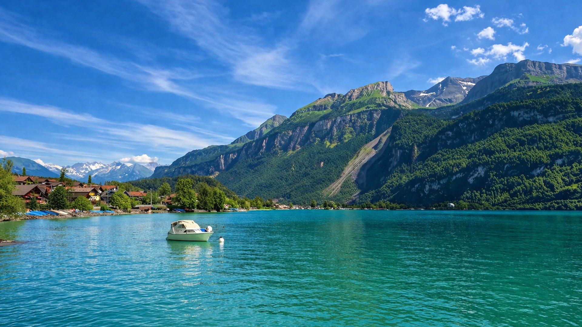 1920x1080 Brienz Switzerland Lake Brienz Walking Tour 4K 60fps