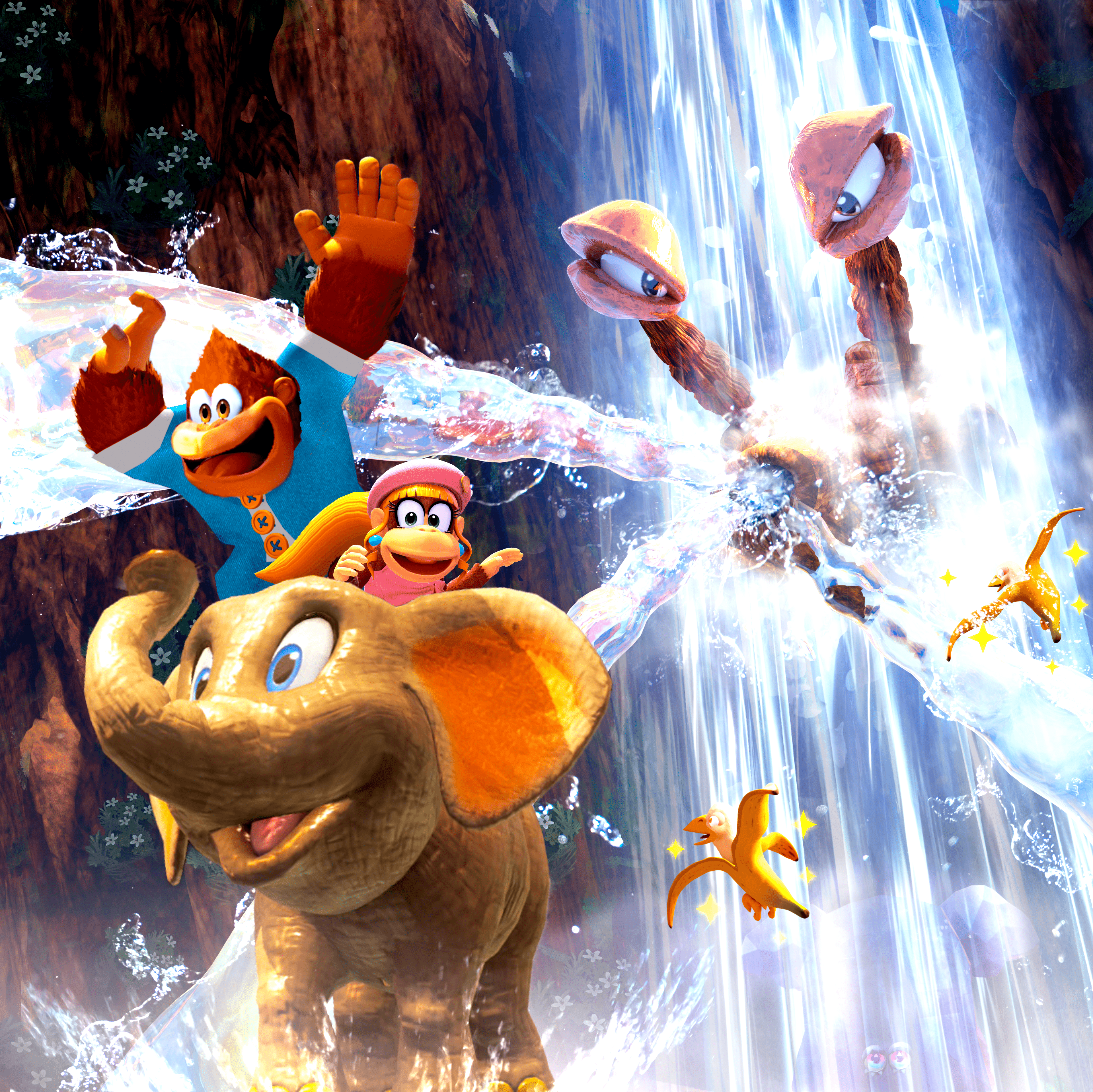 3840x3836 Hide your eyestalks! Ellie the elephant is here! #DixieKongFacts