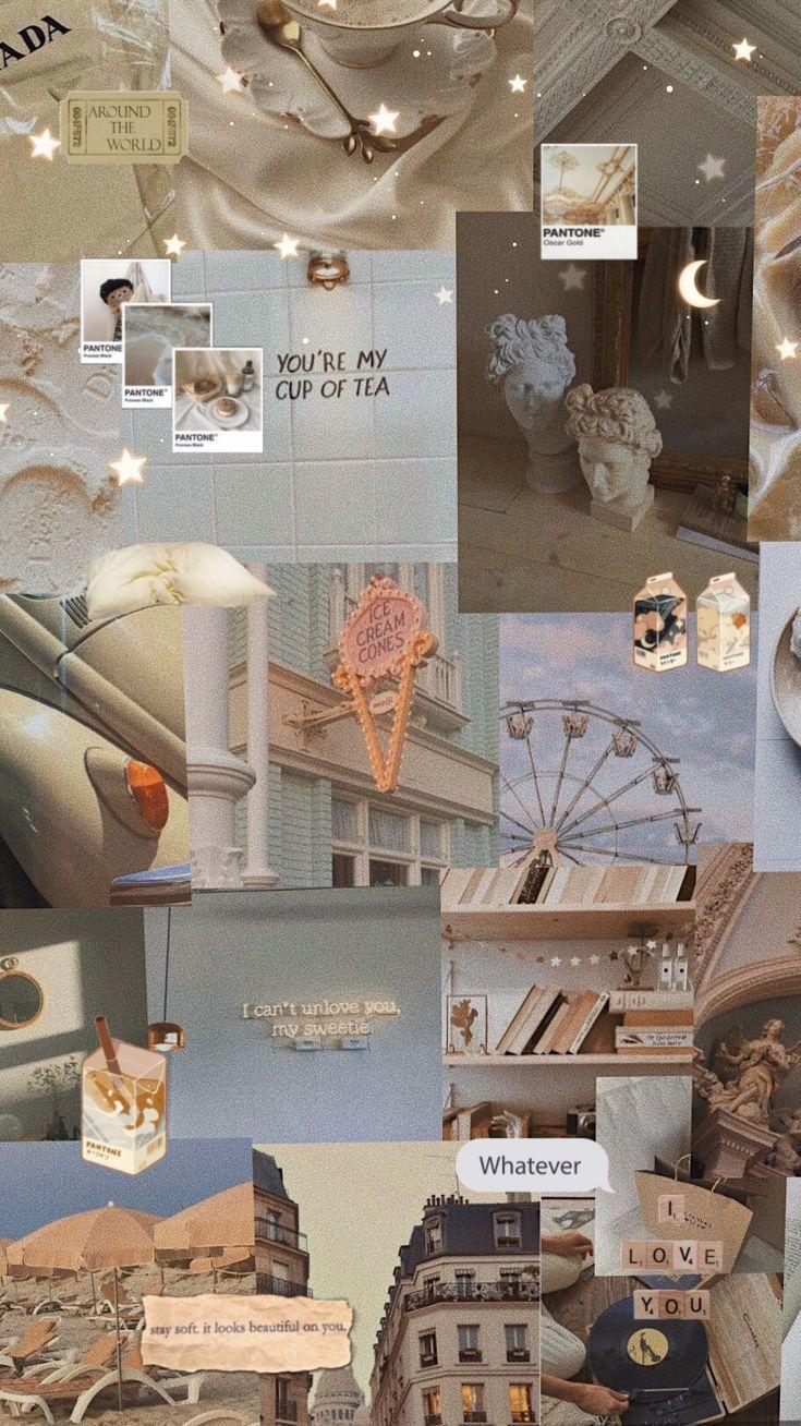 Beige Aesthetic Collage Wallpapers - Top Hình Ảnh Đẹp