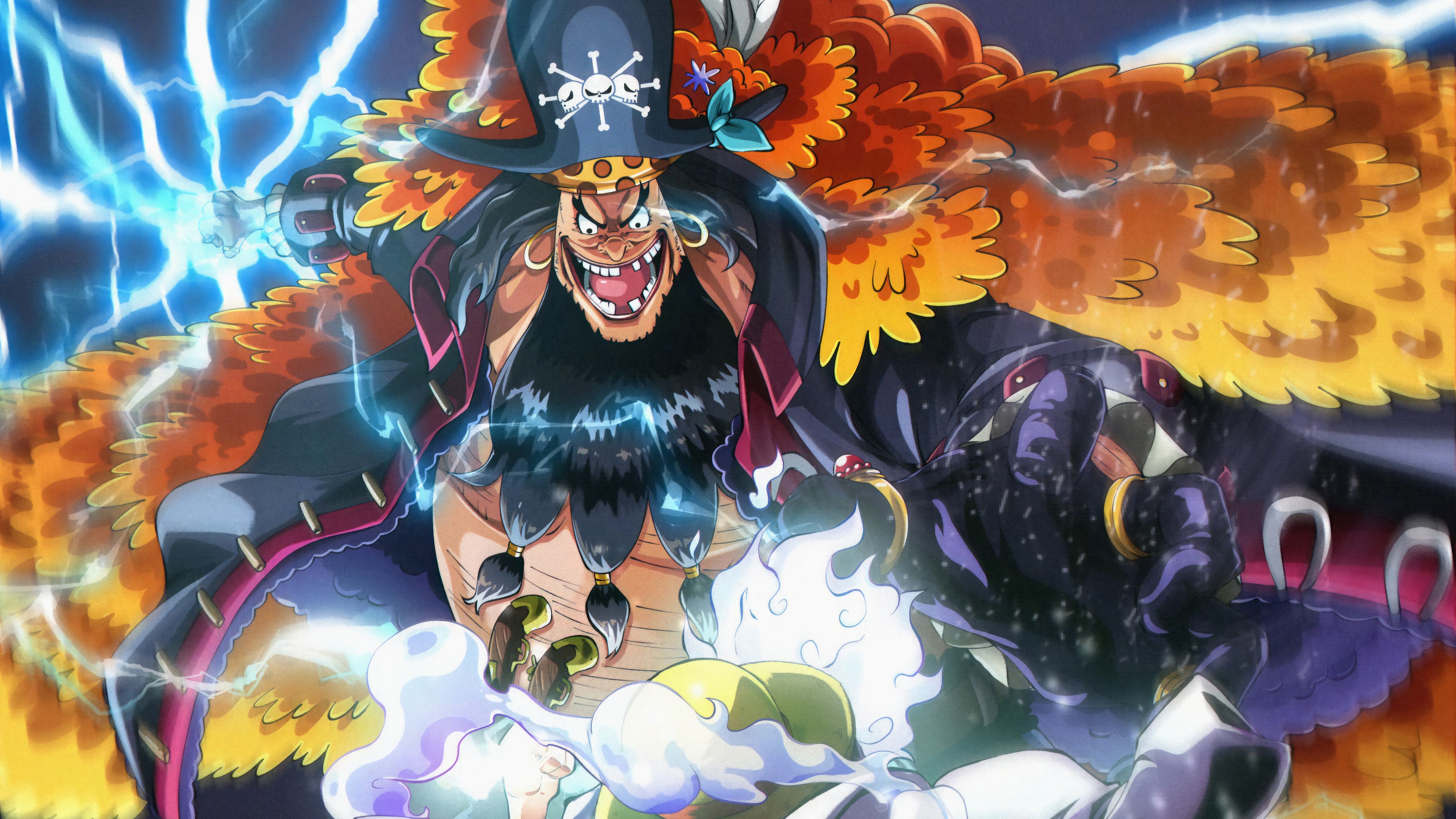 3840x2160 Blackbeard vs. Luffy One Piece Wallpaper 4K HD PC a