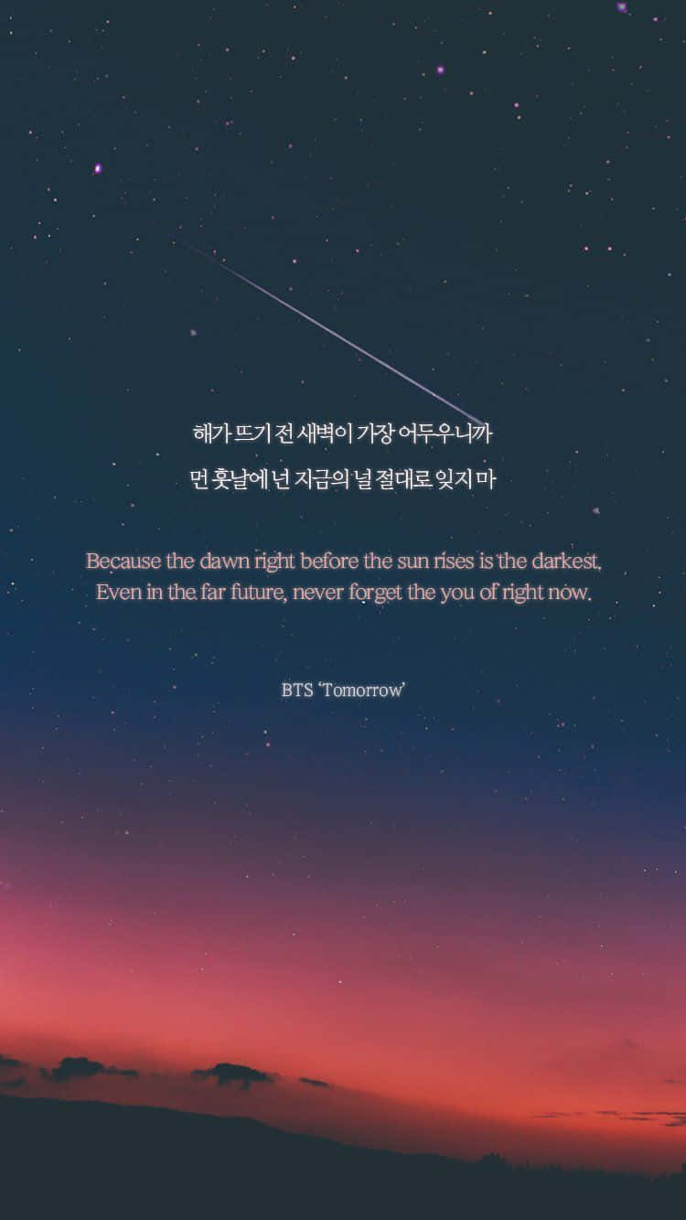 750x1334 Download BTS Lyrics on Vibrant Background Wallpaper