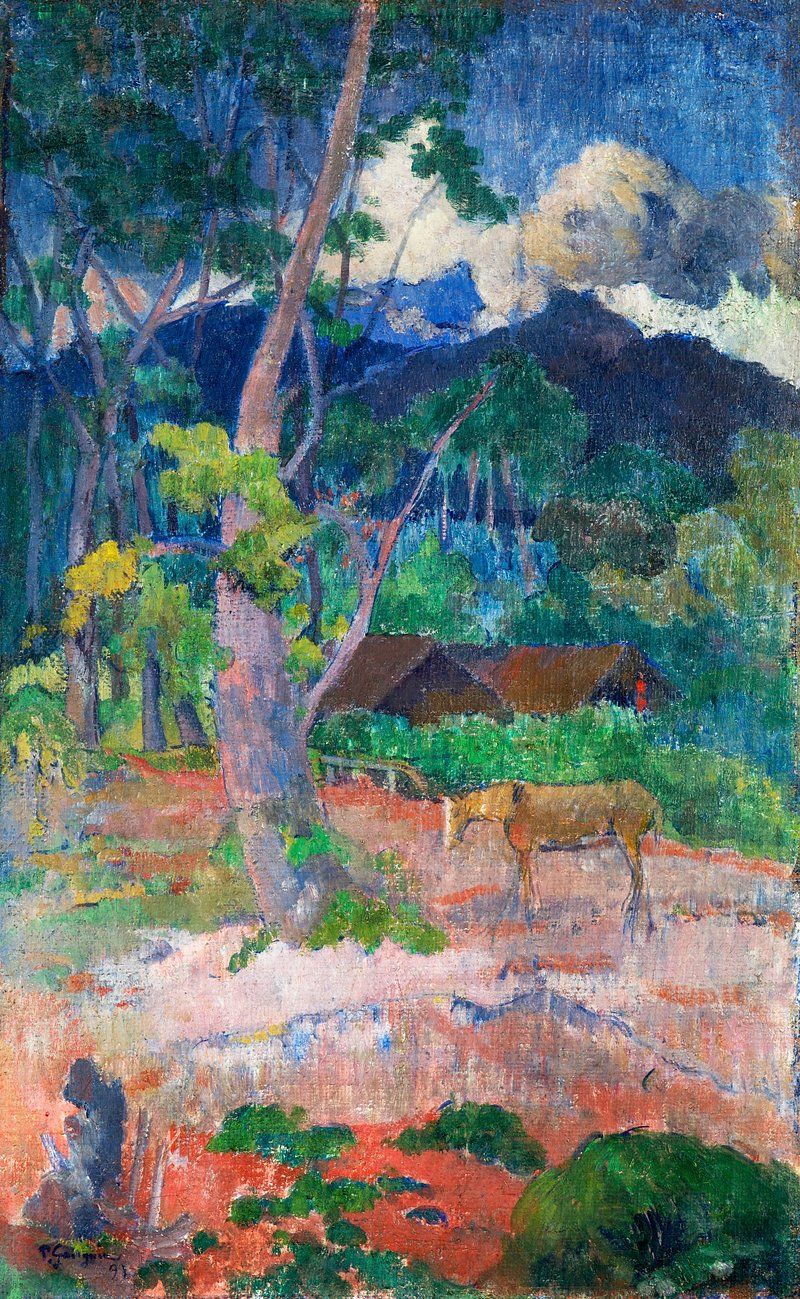 800x1299 Paul Gauguin. Post Impressionist Landscape Paintings, Templates & PNG Elements