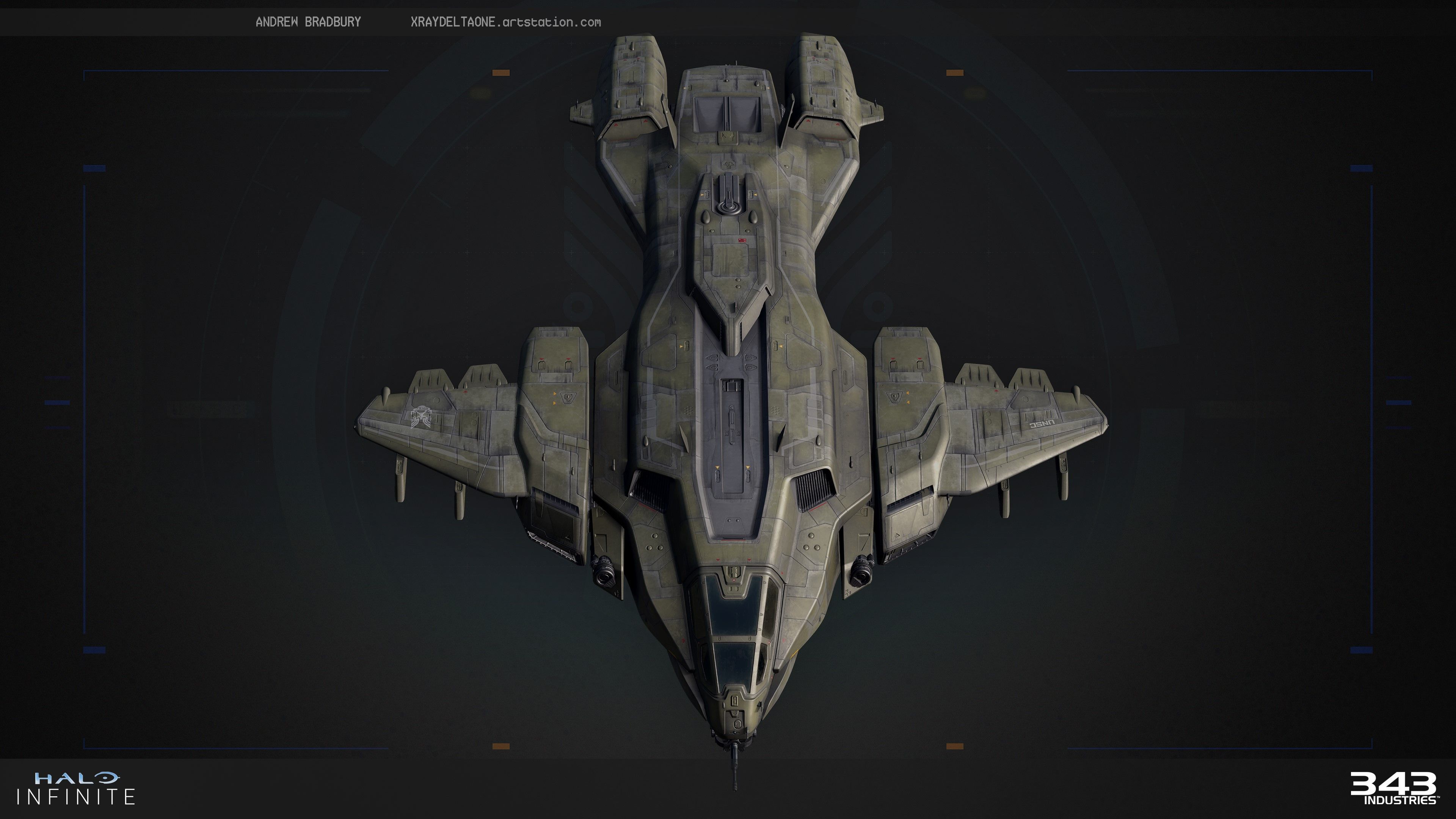 3840x2160 Andrew Bradbury Artstation Infinite UNSC Pelican