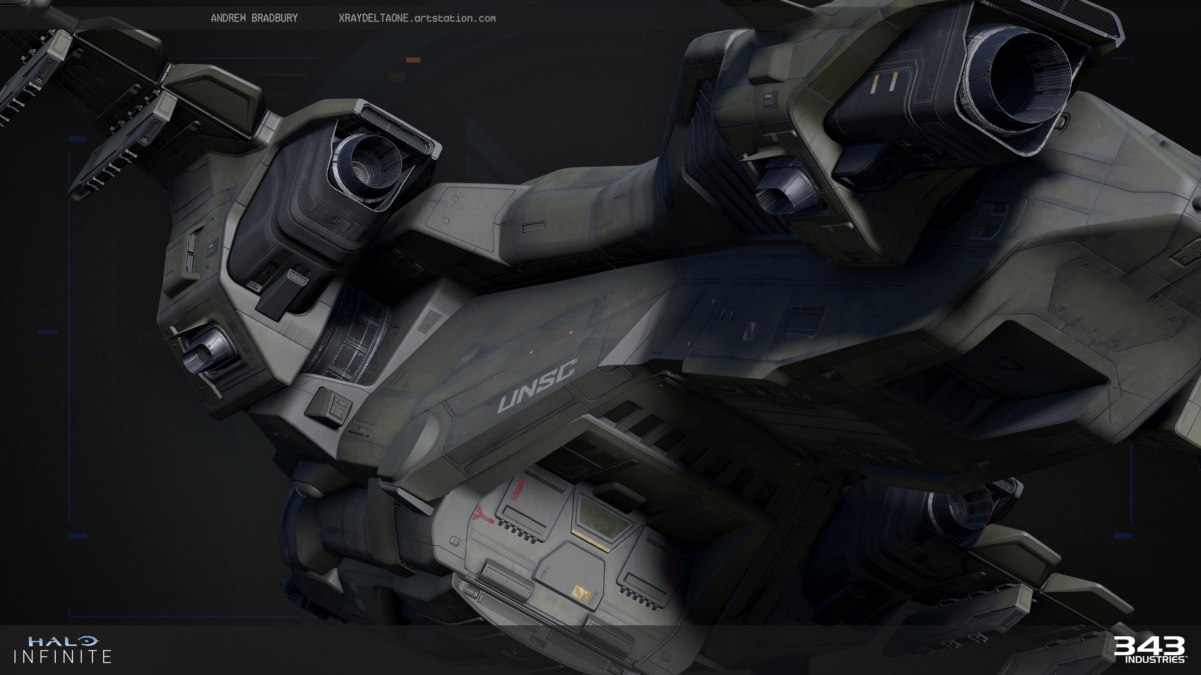 3840x2160 Andrew Bradbury Artstation Infinite UNSC Pelican