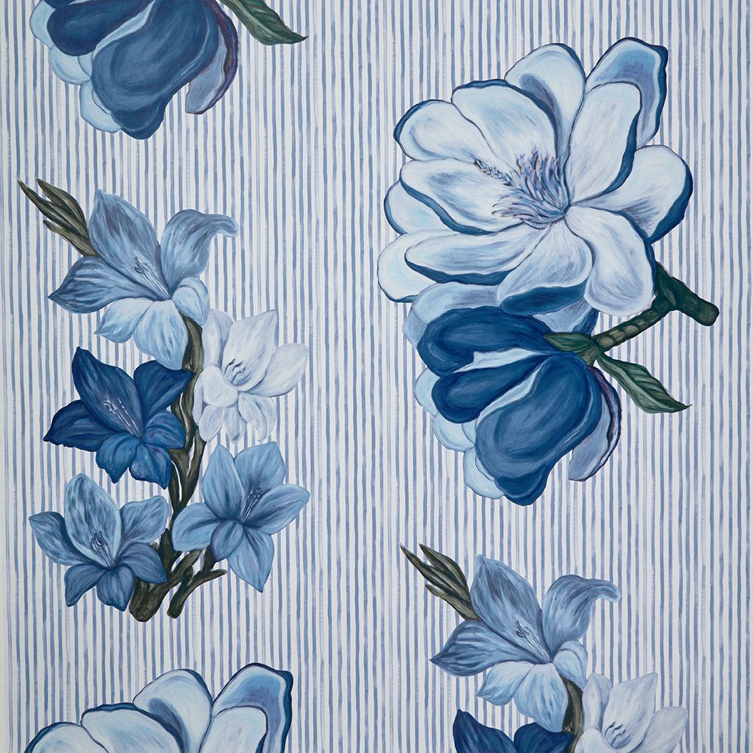 1056x1056 Steel Magnolia Slate Blue Wallpaper