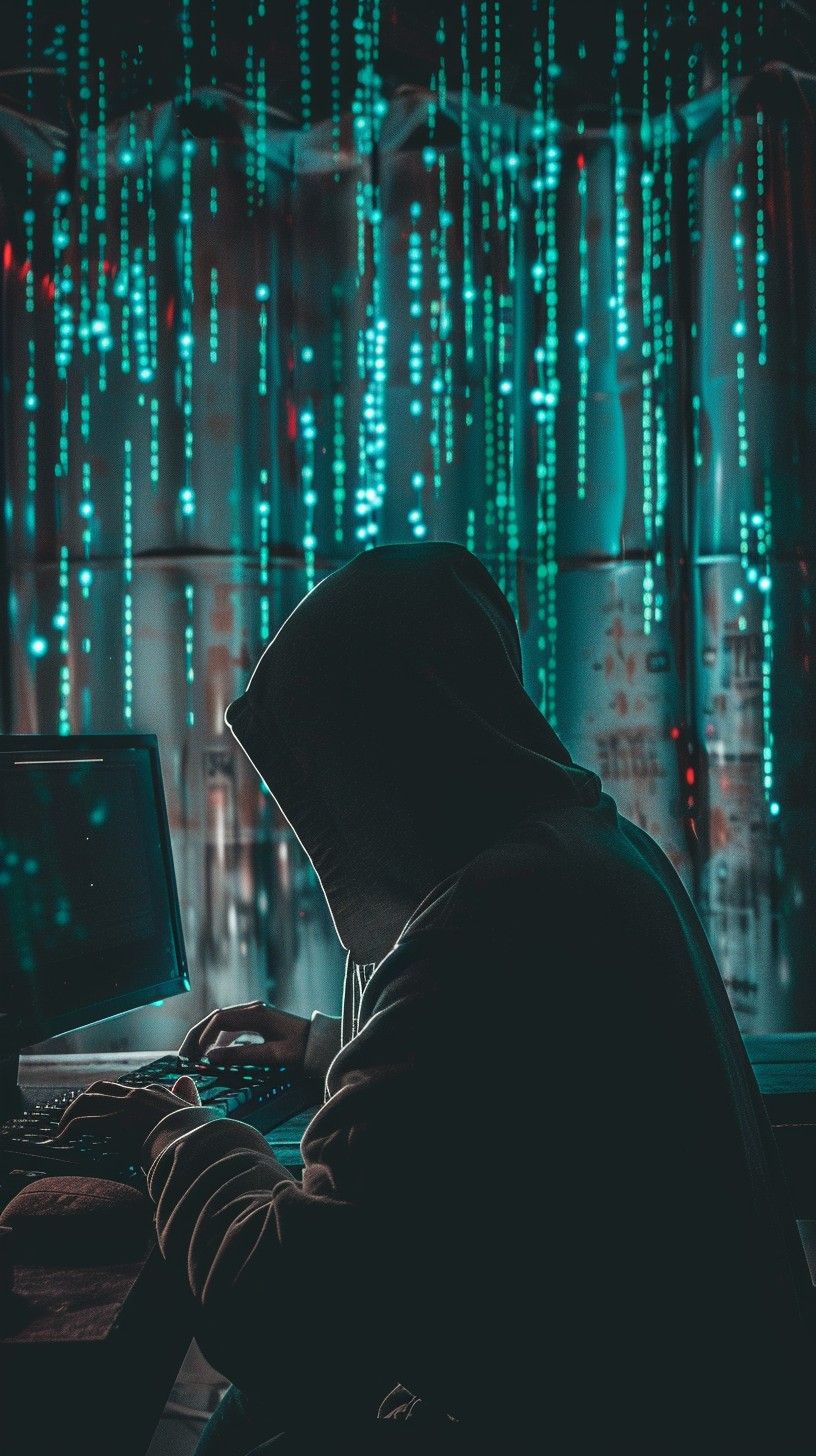 816x1456 Download Hacker in Shadows Image, Cybersecurity, Dark