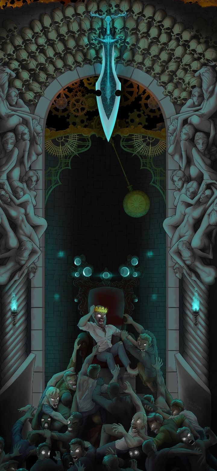 720x1560 Phone wallpaper. Sword of Damocles points right at your chest! ;)
