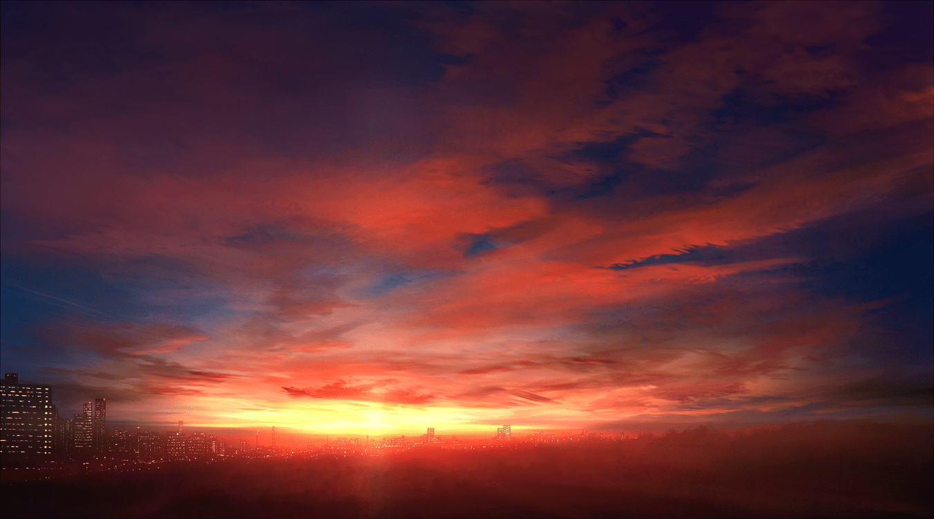 1350x750 421887 1350x750 Original Mks Wide Image Sky Cloud (clouds) City.png (1350×750). Аниме пейзажи, Пейзажи, Гифу
