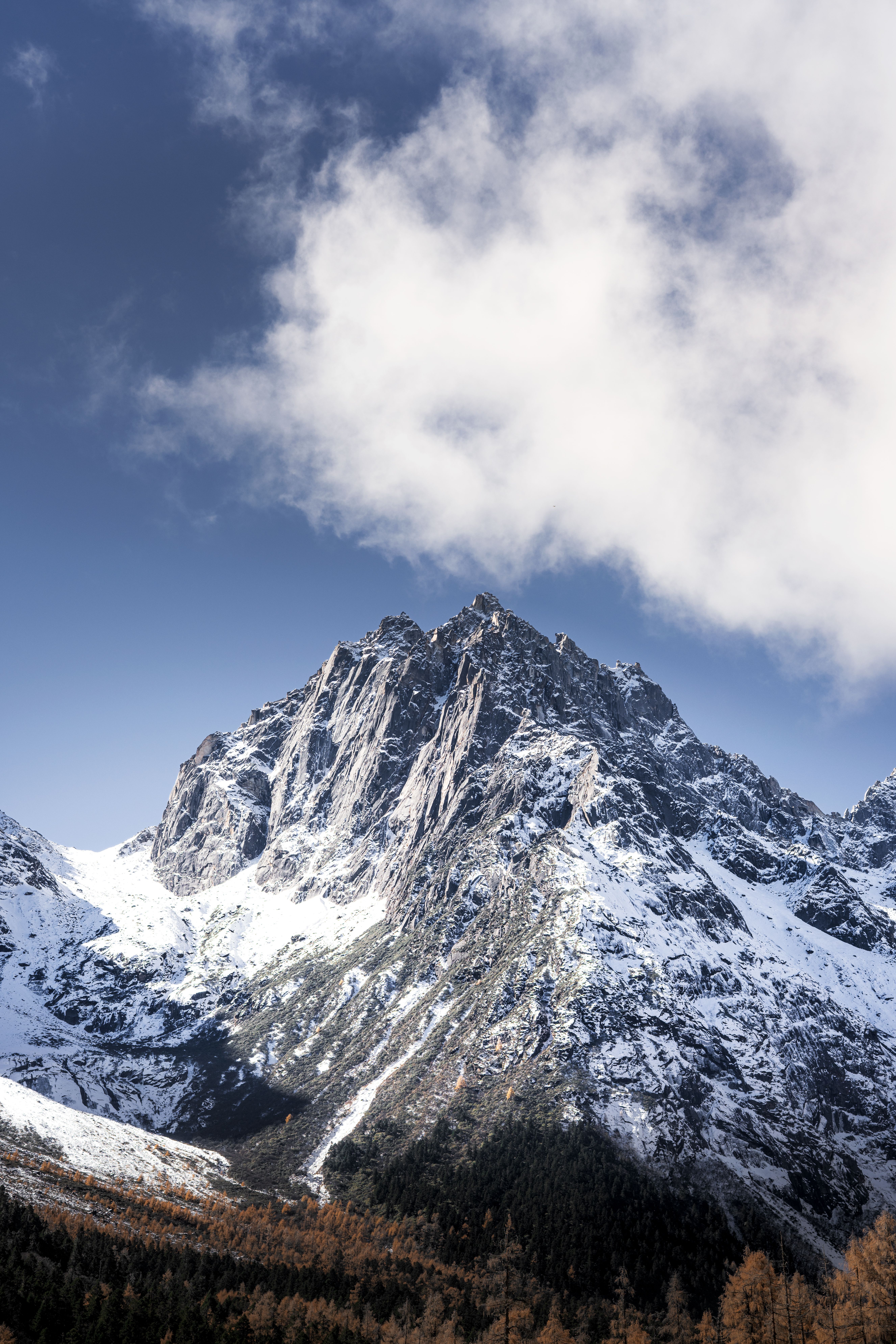 5304x7952 Majestic Snow Capped Mountain In Autumn · Free