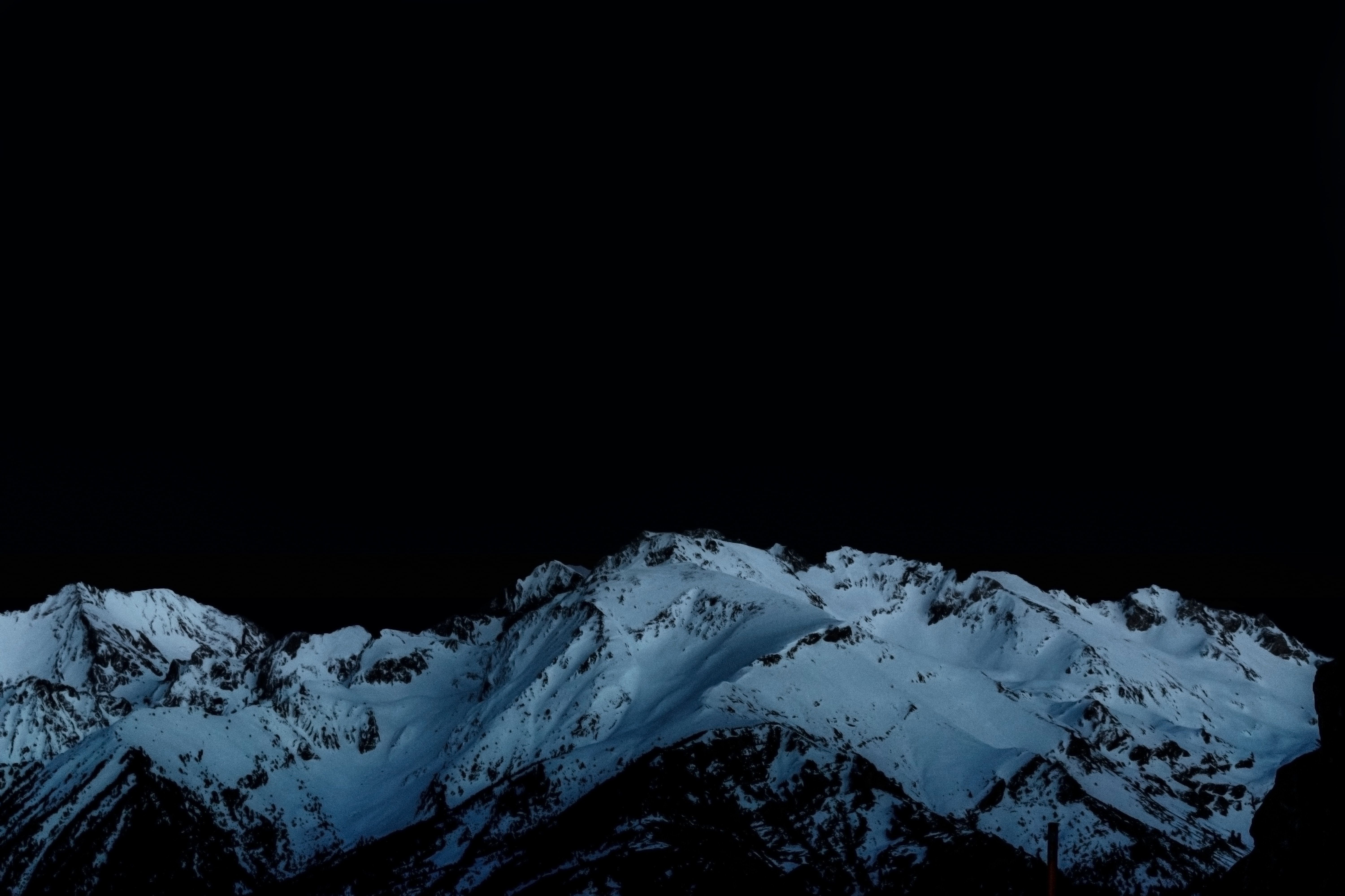 6000x4000 Desktop wallpaper: Tops, Mountains, Snow, Nature, Night, Vertex 4K free download for PC. 119920