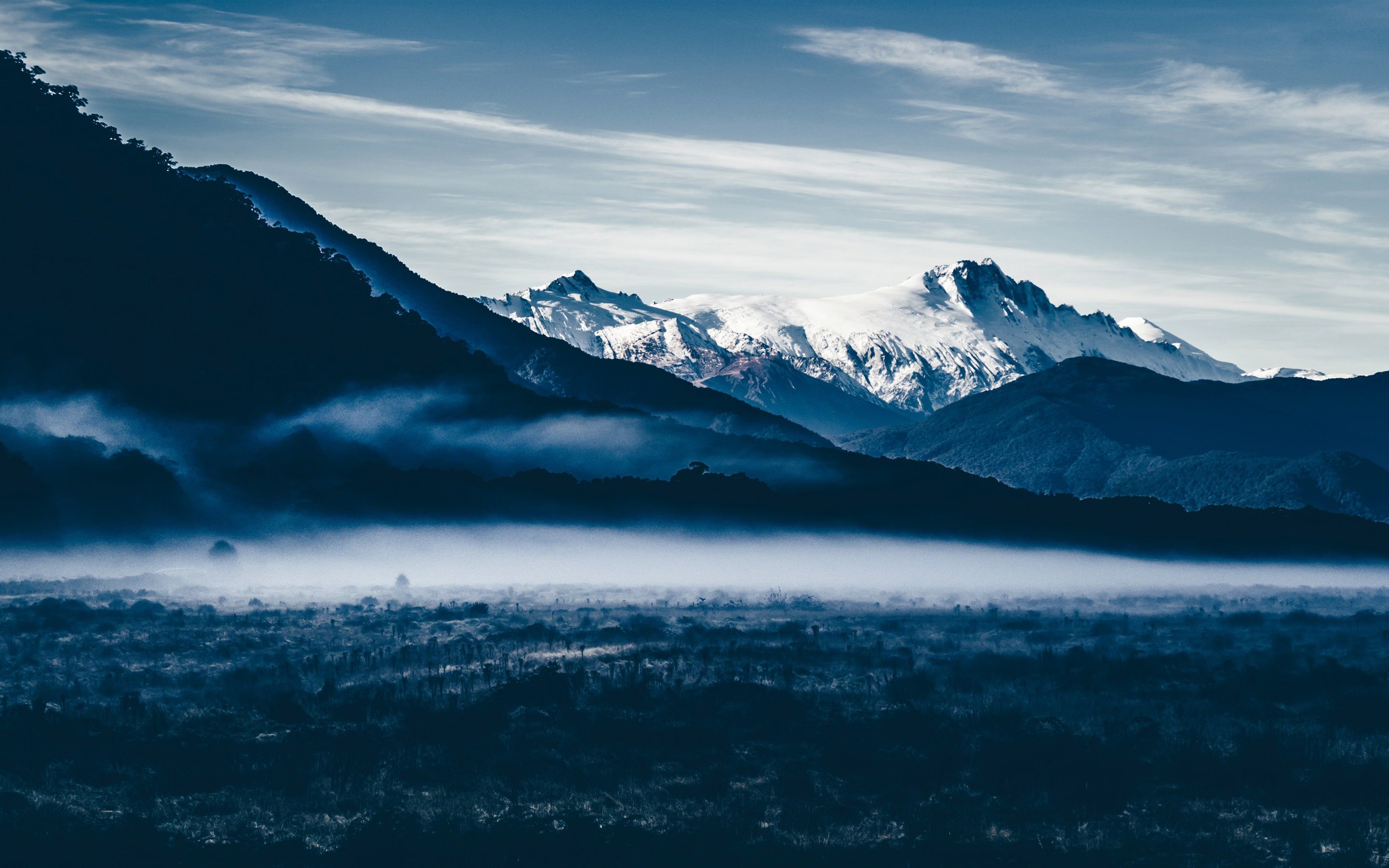 2880x1800 Wallpaper Mountains, snow, dawn, fog 3840x2160 UHD 4K Picture, Image