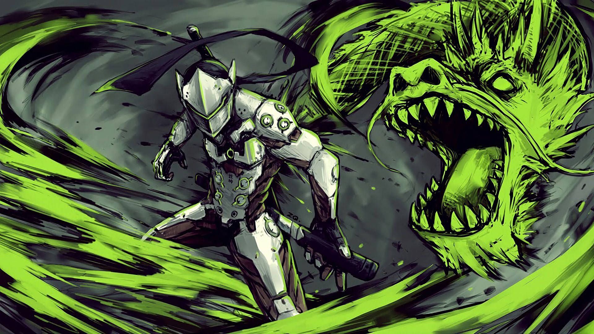 1920x1080 Download Genji Reclaims the Power of the Dragon Wallpaper