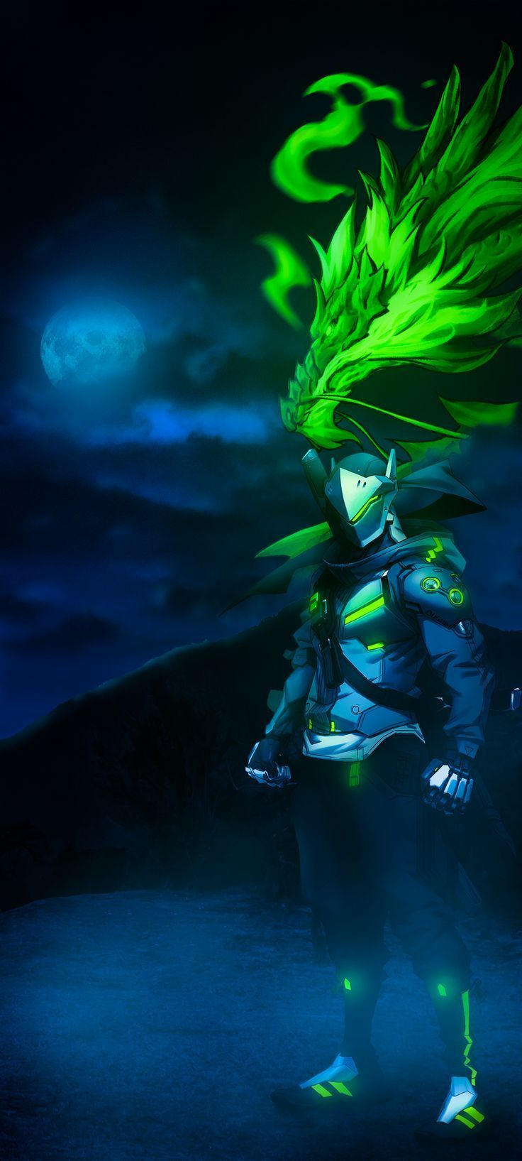 736x1635 Overwatch Genji Phone Wallpaper