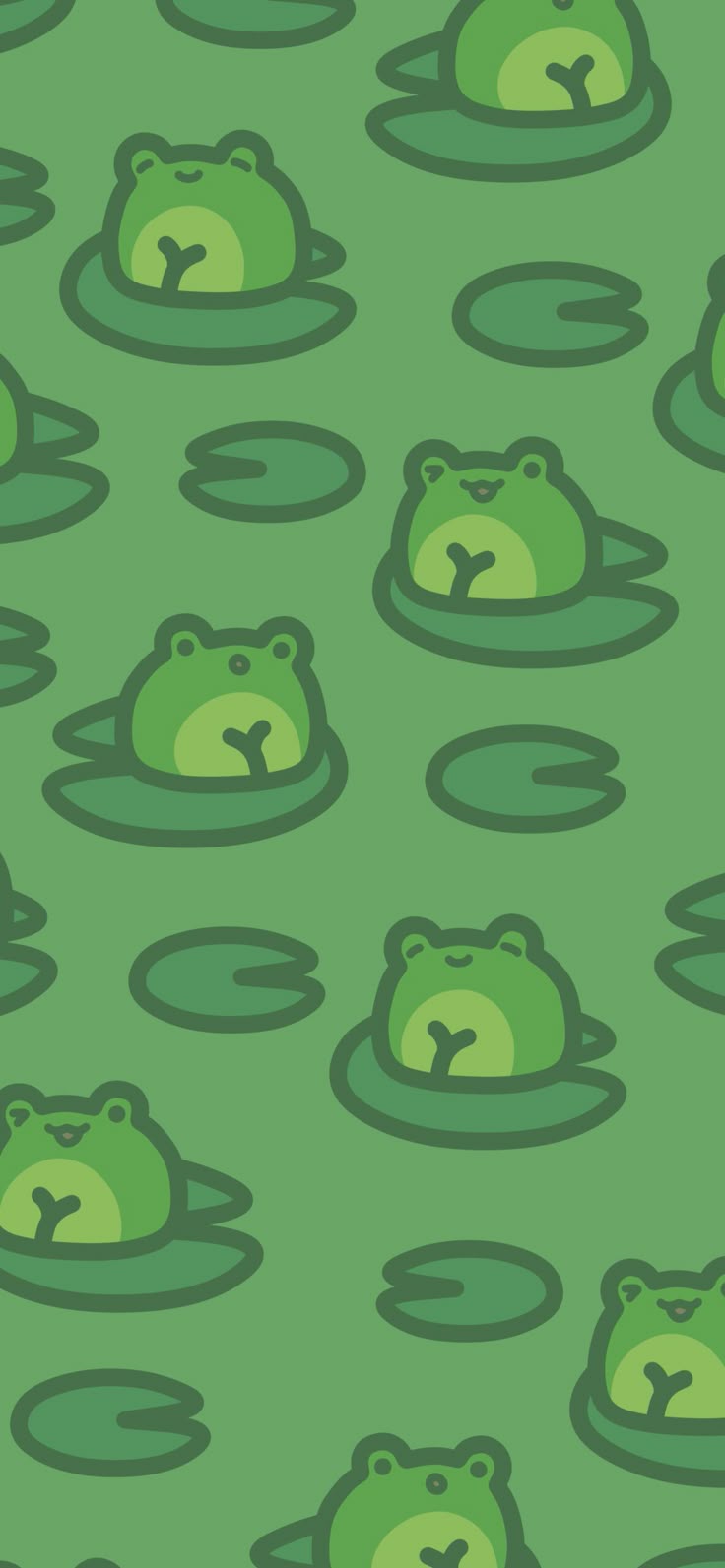 736x1593 Cute Frog Green Pattern Wallpaper