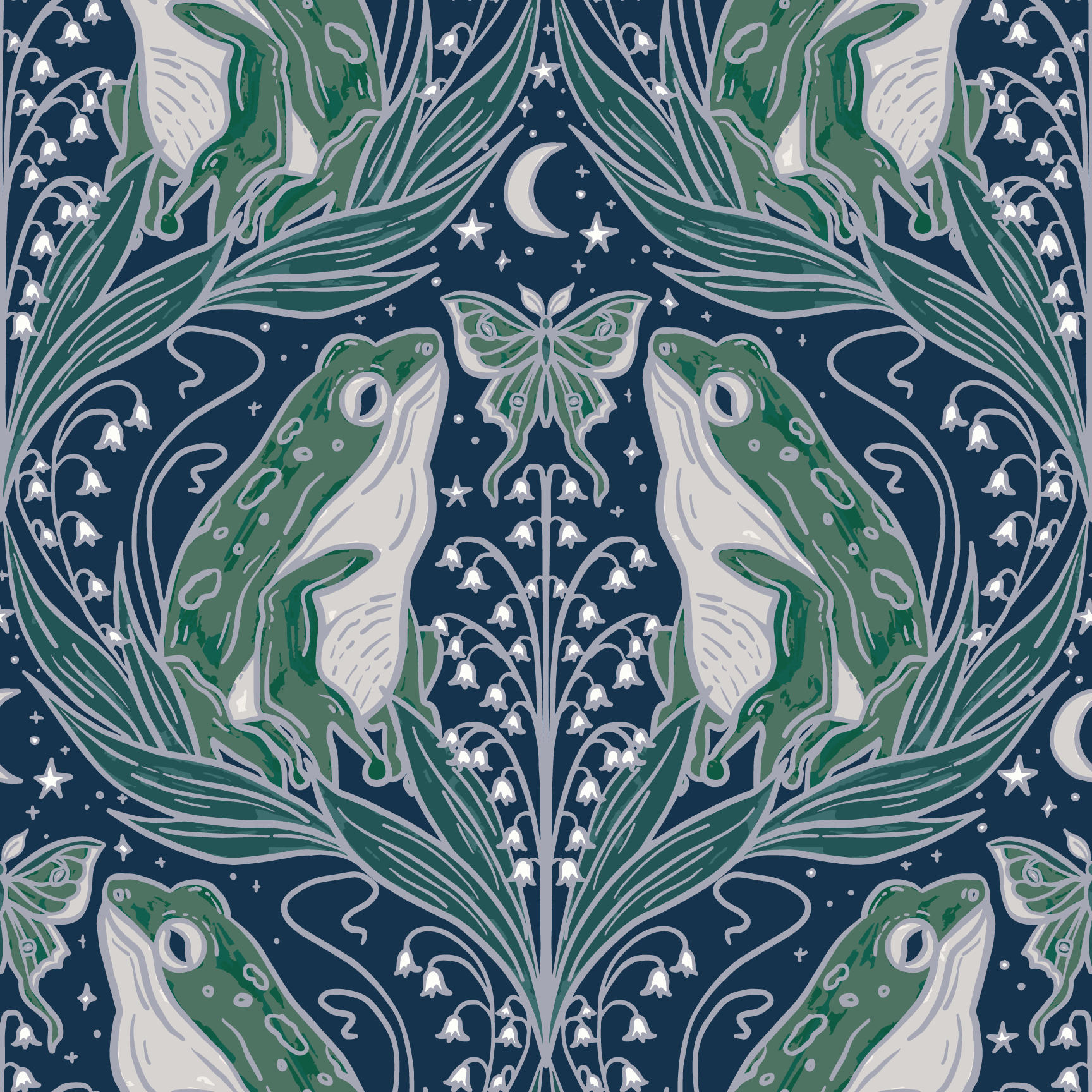 1728x1728 Frog Nouveau Peel & Stick Wallpaper