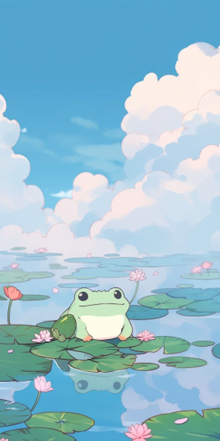 736x1472 cute frog wallpaper