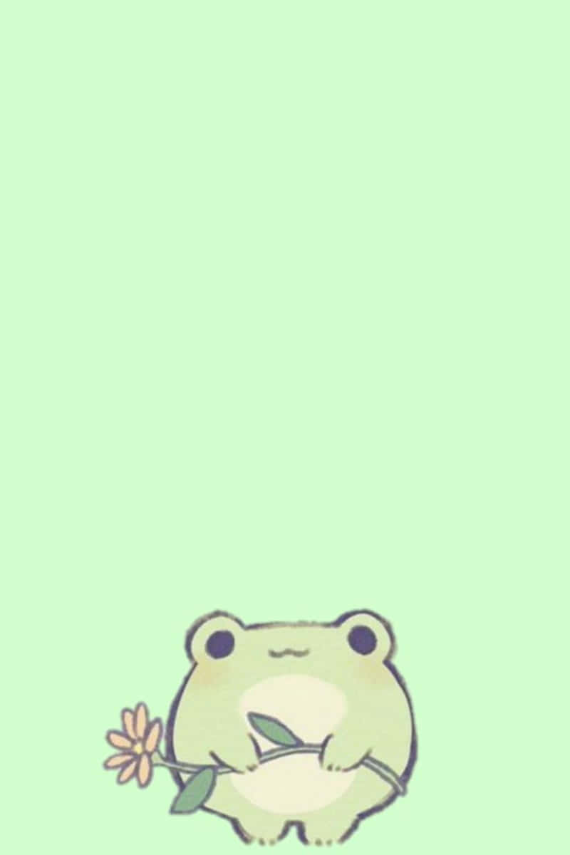 800x1200 Download Cute Frog With Floweri Phone Wallpaper
