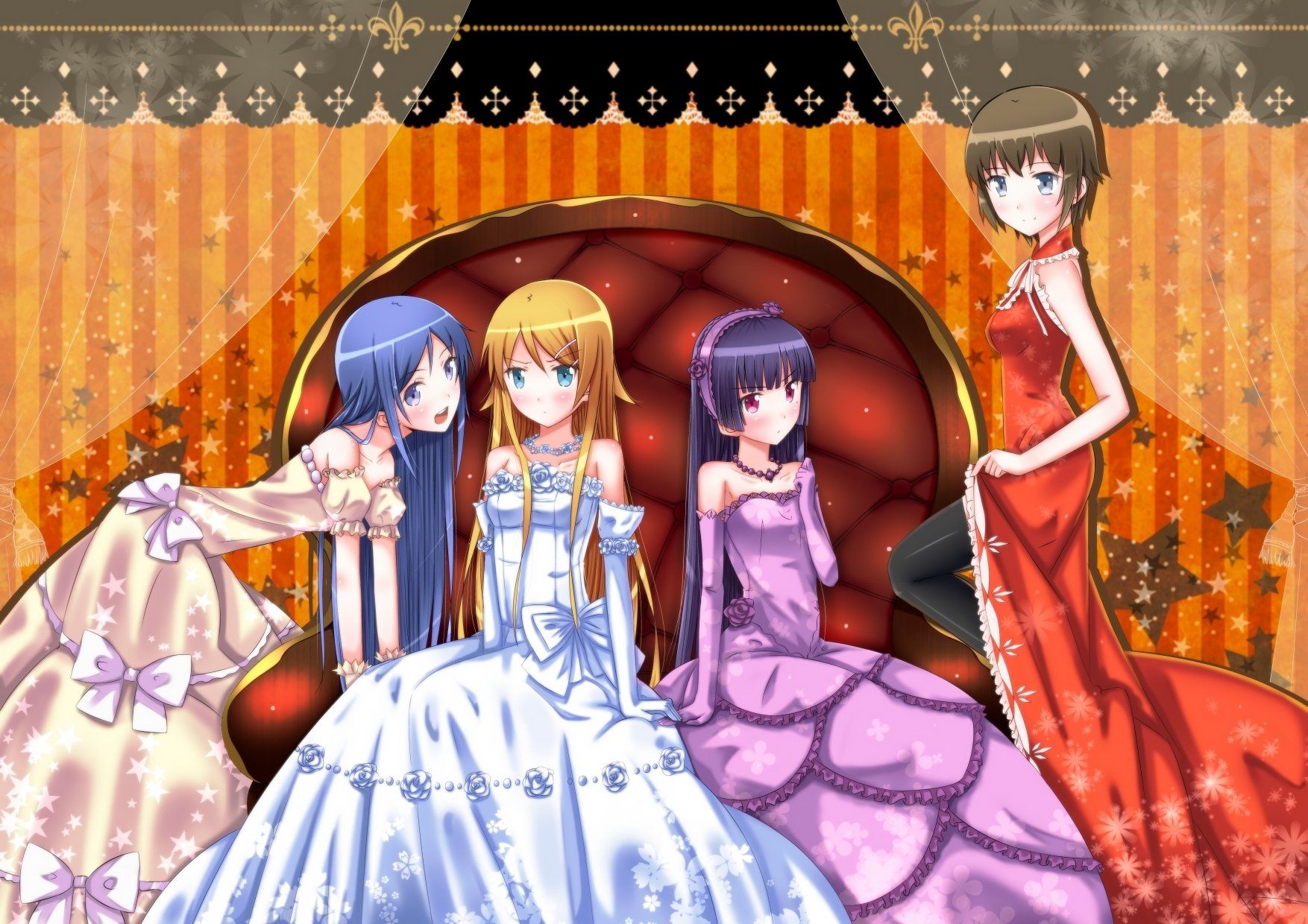 1754x1240 Oreimo Elegance: Manami, Ayase, Ruri & Kirino HD Anime Wallpaperx1240