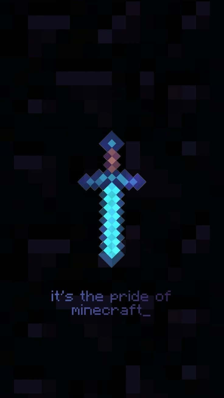 736x1307 Download Diamond Sword On Obsidian Minecraft Profile Picture