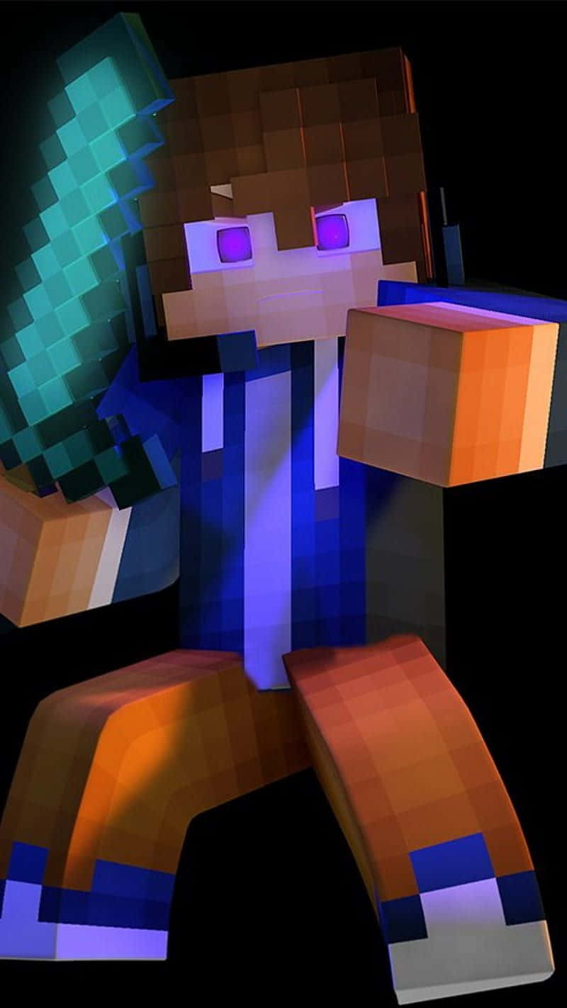 800x1422 Download Player character proudly wearing Minecraft armor Wallpaper