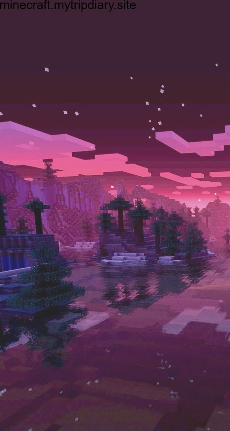 736x1377 Purple Minecraft Wallpaper