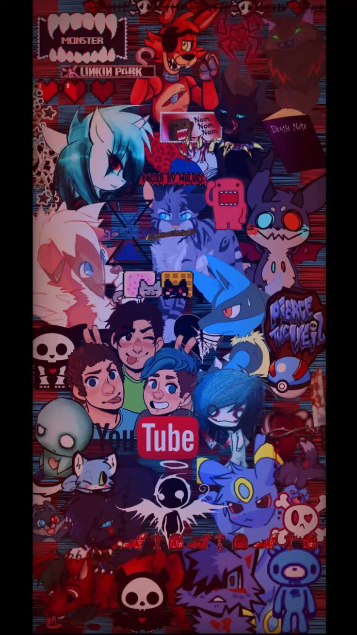 736x1308 Blue & Red Emo Old Internet Wallpaper
