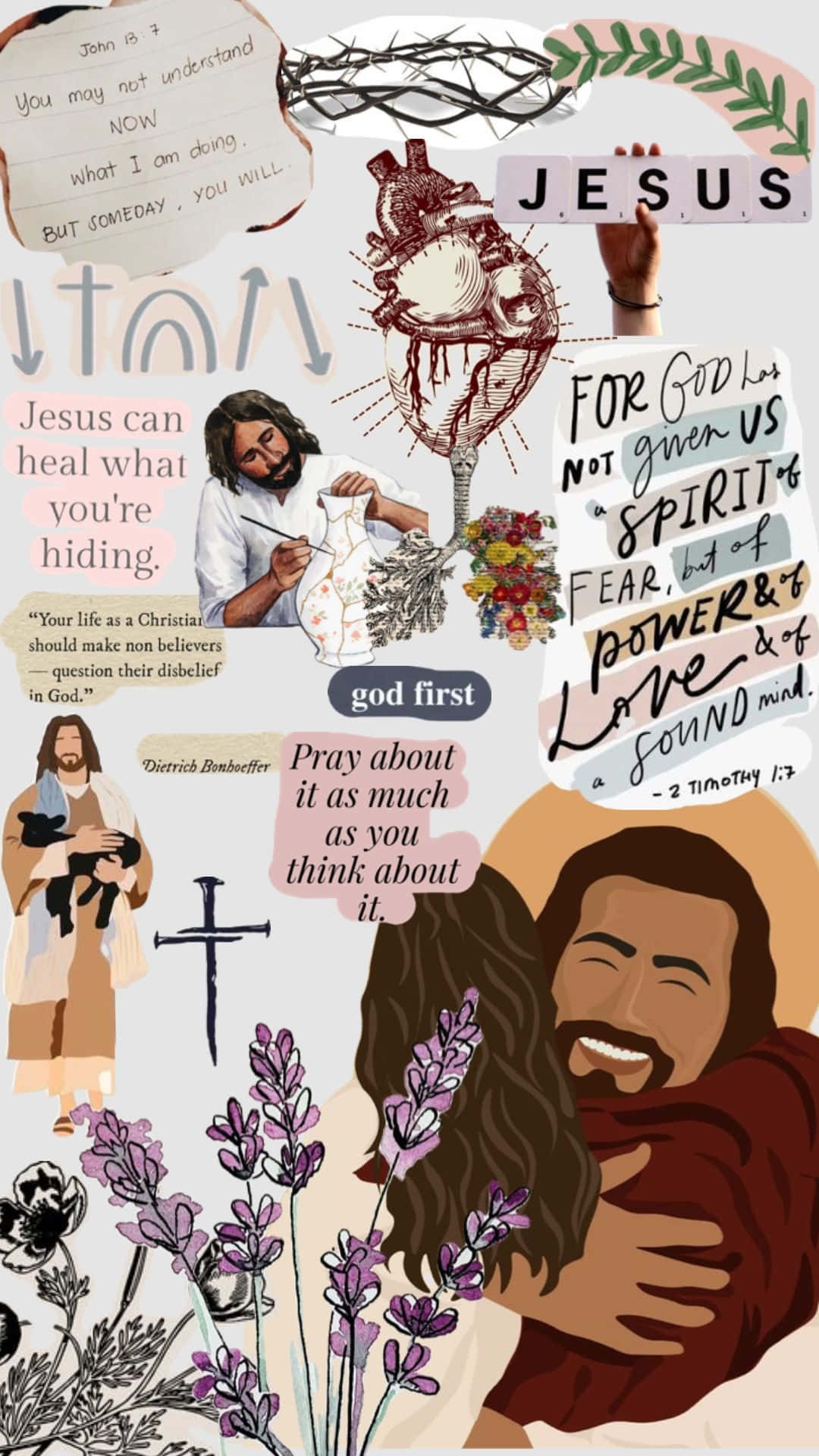 1080x1920 Download Christian Girl Aesthetic Collage Wallpaper