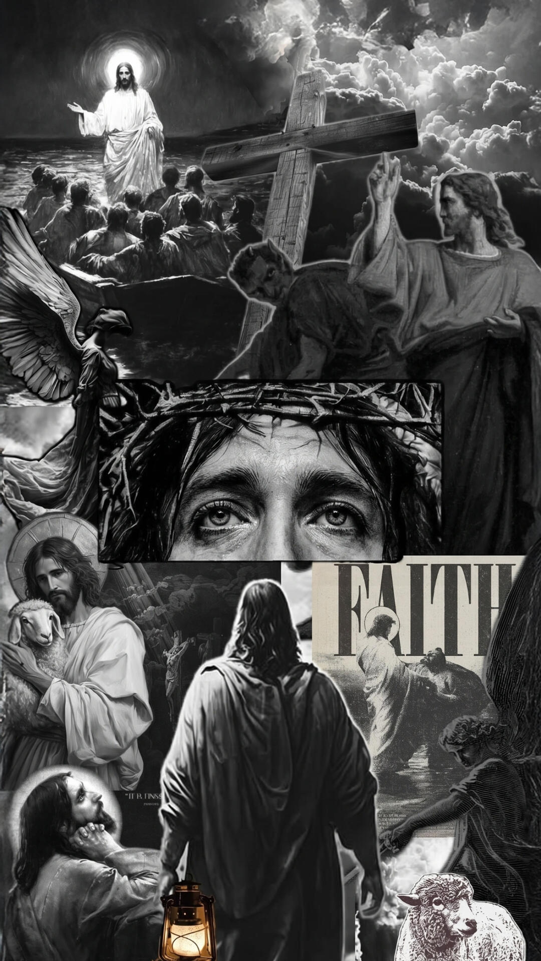 1080x1920 Christ Collage Divine Wallpaper