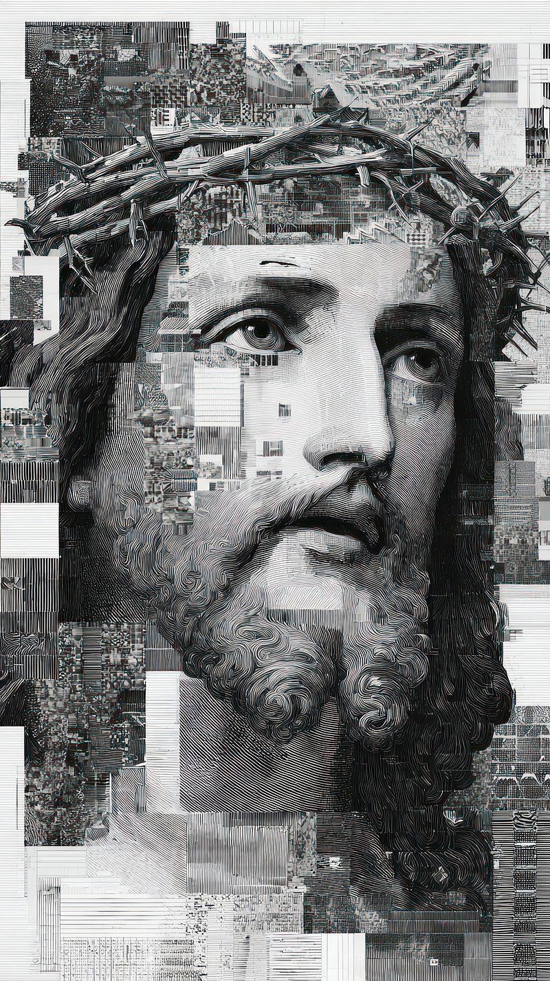 800x1427 Pixel Art Jesus Image Wallpaper