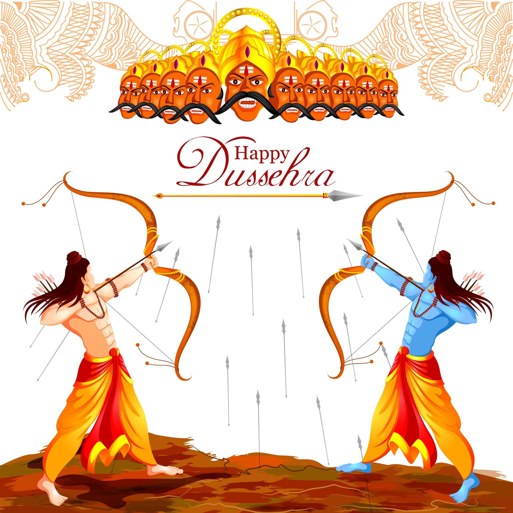 2048x2048 Happy Dussehra Image 2024: Wishes, Quotes, Messages and WhatsApp Greetings to Share on Vijayadashami