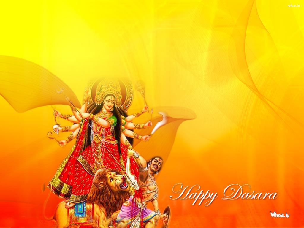 1024x768 Happy Dussehra With Nav Durga Wallpaper