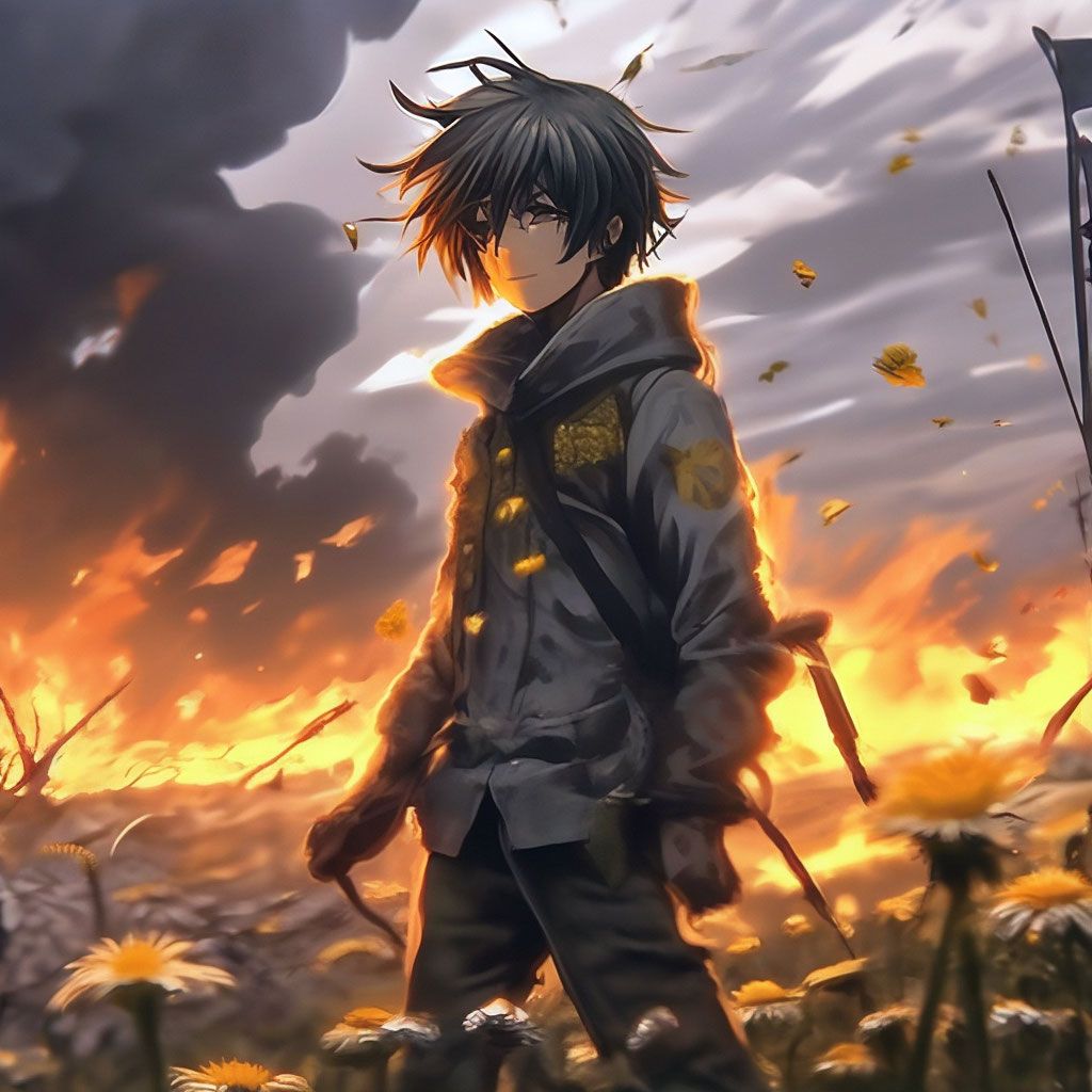 1024x1024 Chamomile hanahaki, anime style, boy