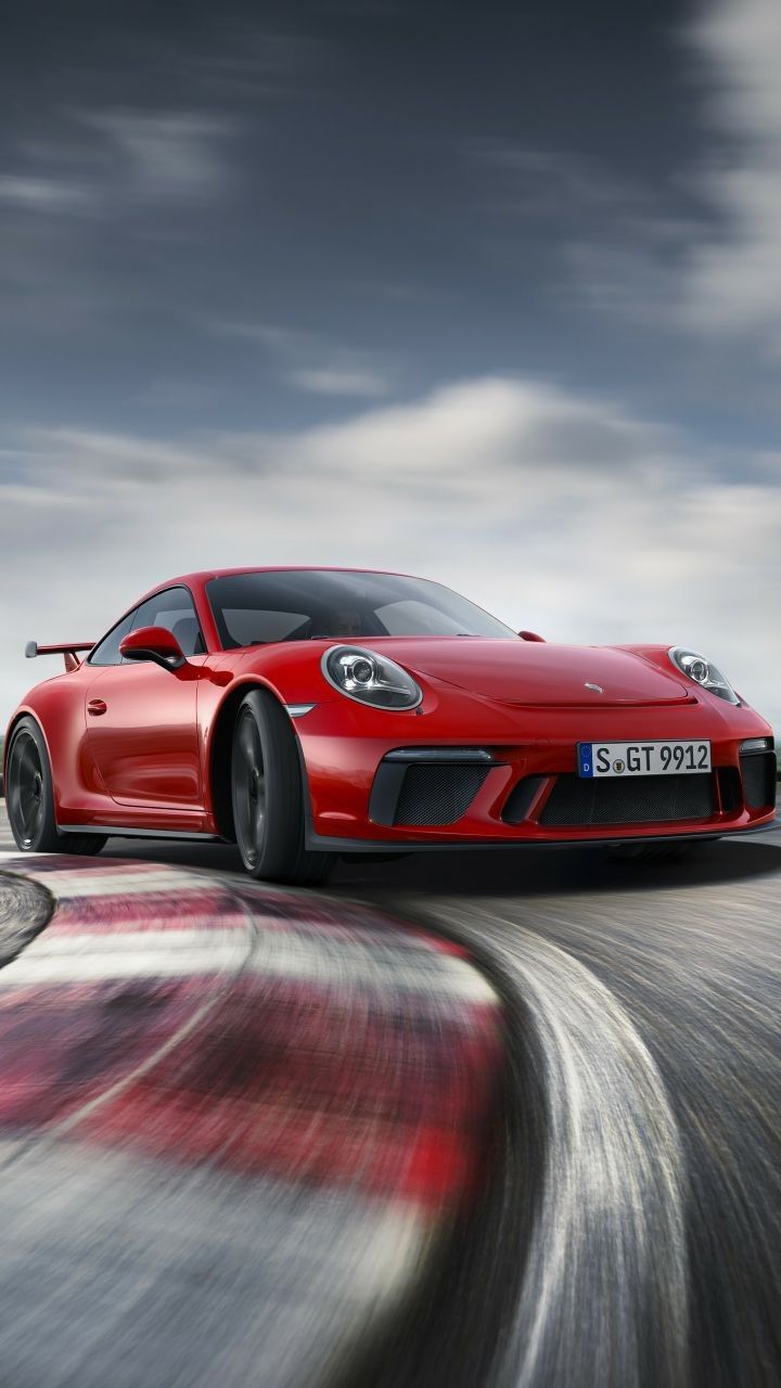 720x1280 Red Porsche Sports Car on Race Track. Dream car inspiration, Luxury car racing action, Motorsport photography ideas