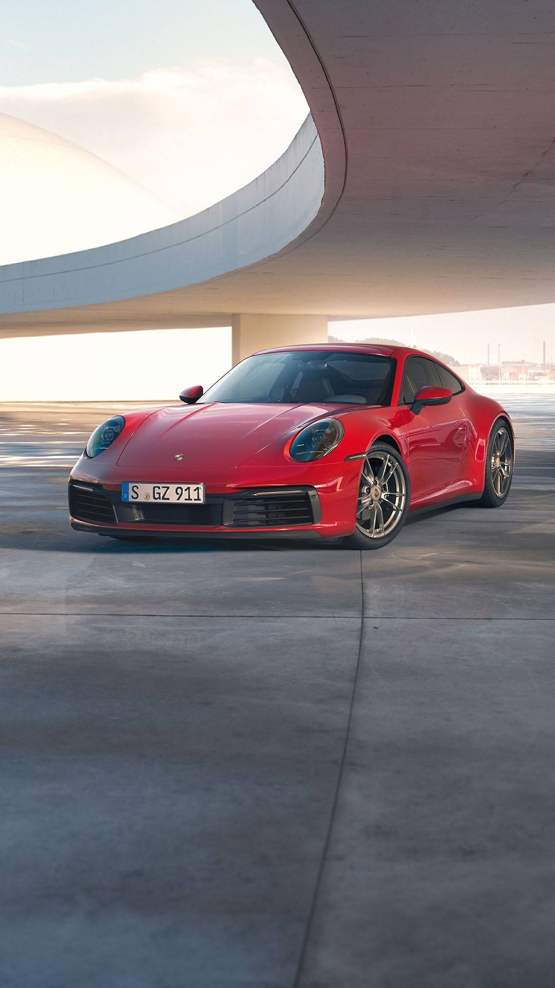 1080x1920 Download Porsche 911 Sleek Cherry Red Wallpaper